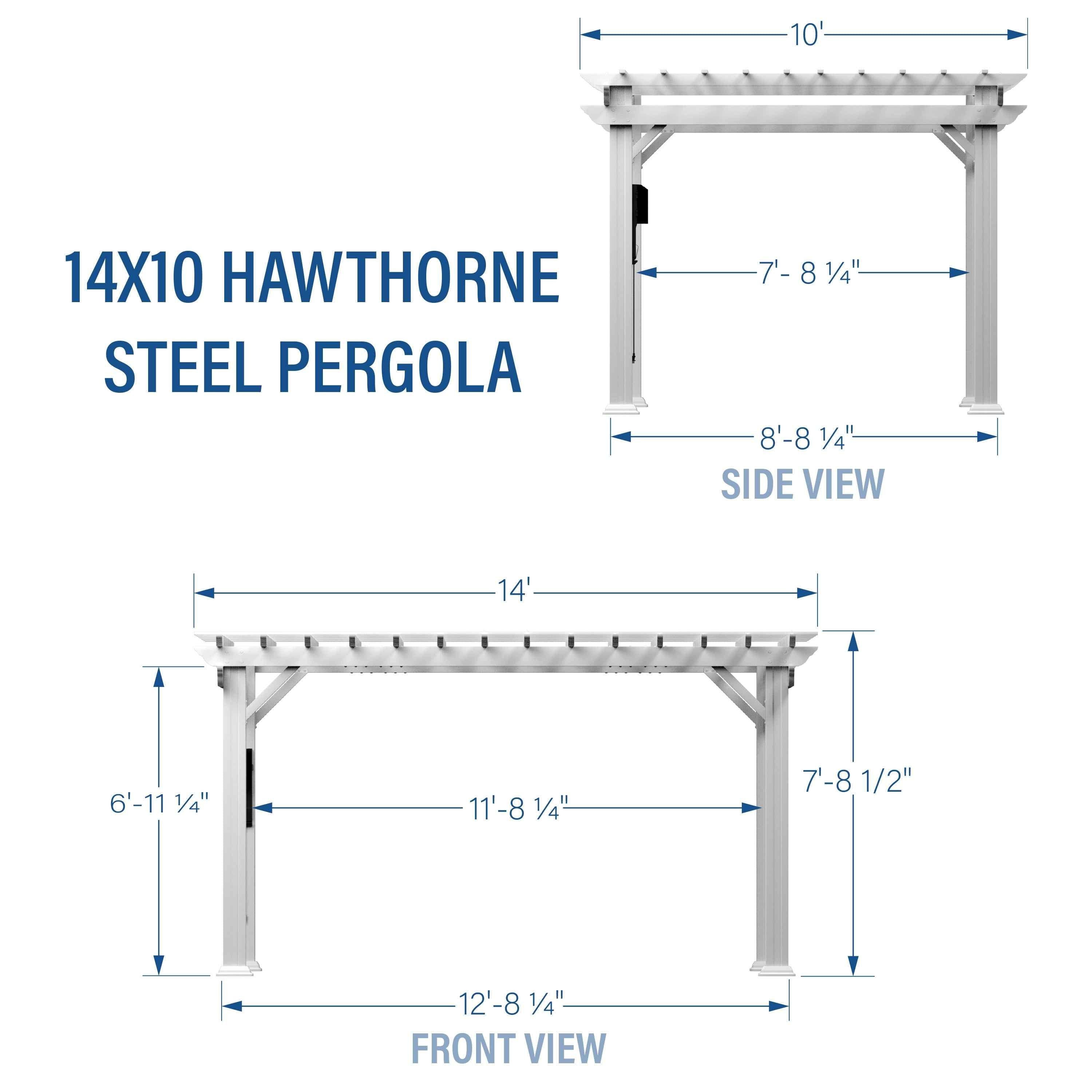 Backyard Discovery 14x10 Hawthorne Traditional Steel Pergola With Sail Shade Soft Canopy.