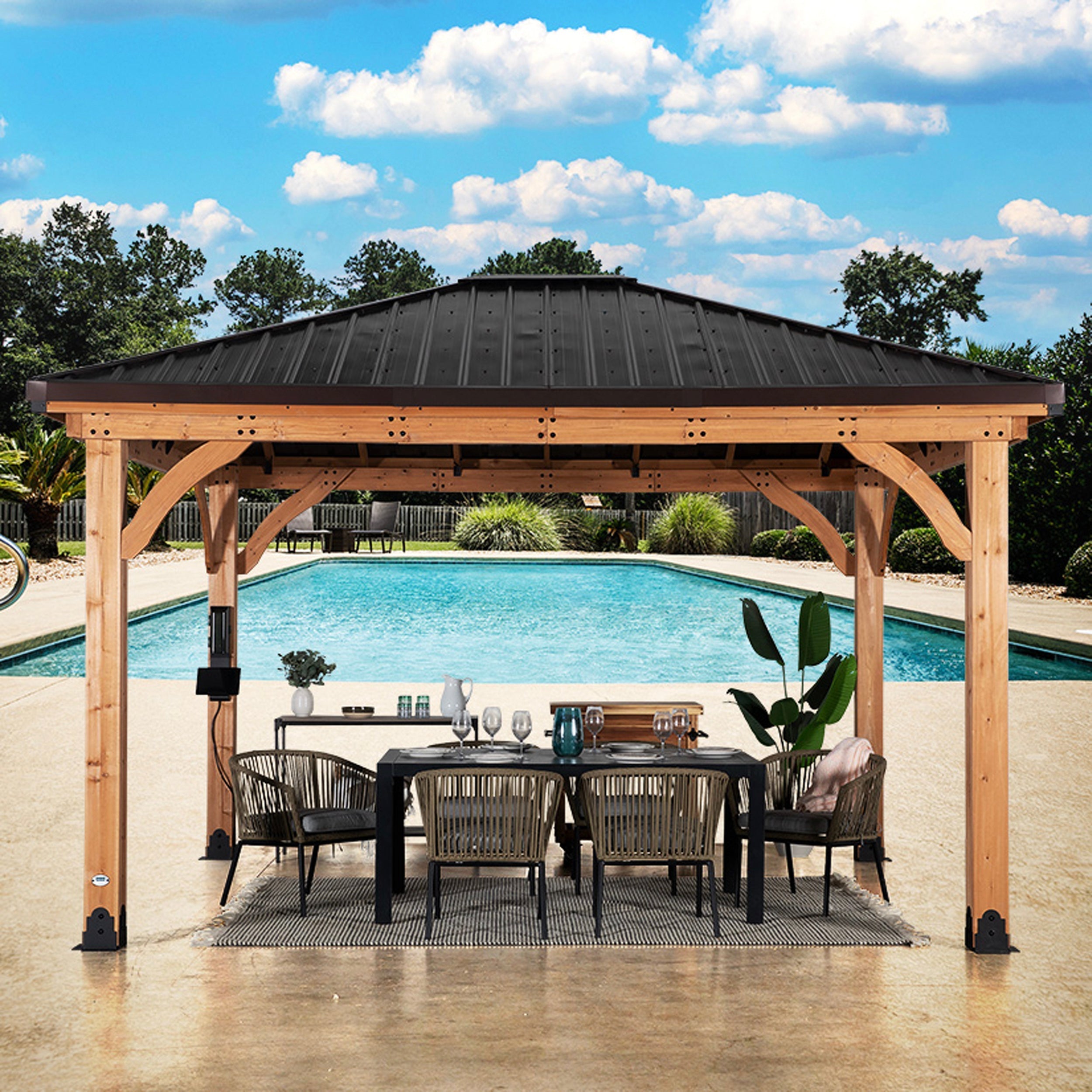 14x12 Barrington Gazebo placed by pool