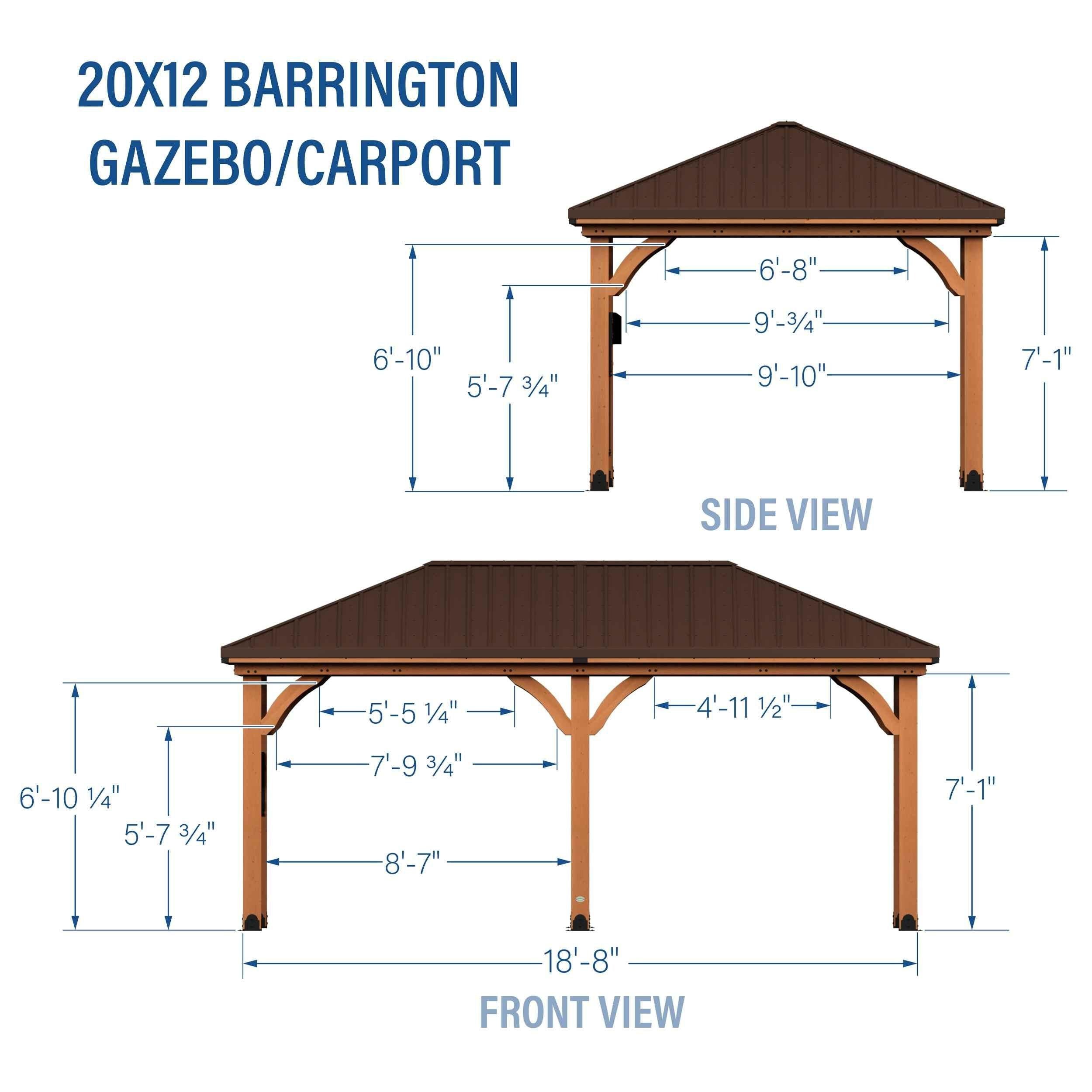 Backyard Discovery 20x12 Barrington Gazebo/Carport.