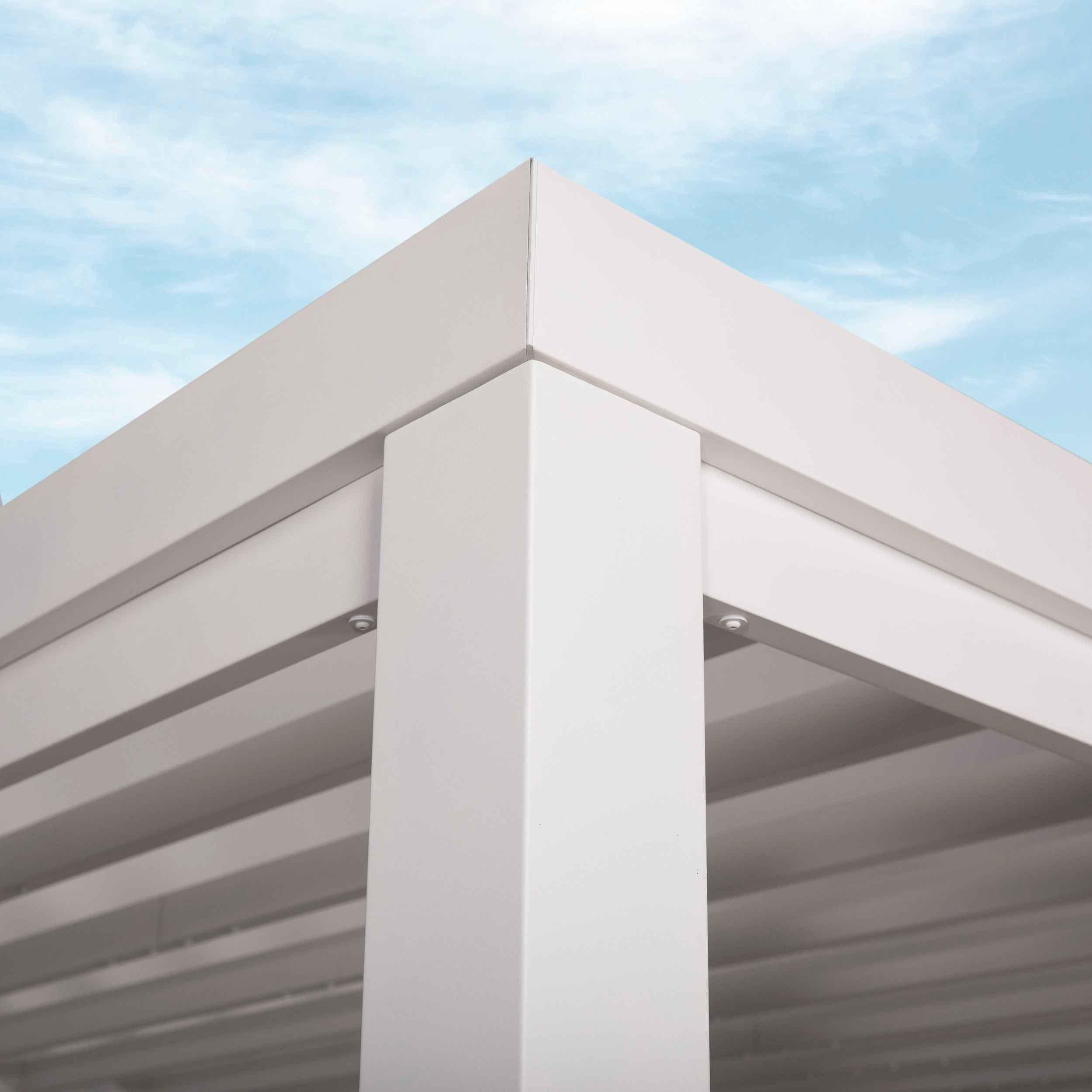 Backyard Discovery 14x10 Windham Modern Steel Pergola With Sail Shade Soft Canopy.