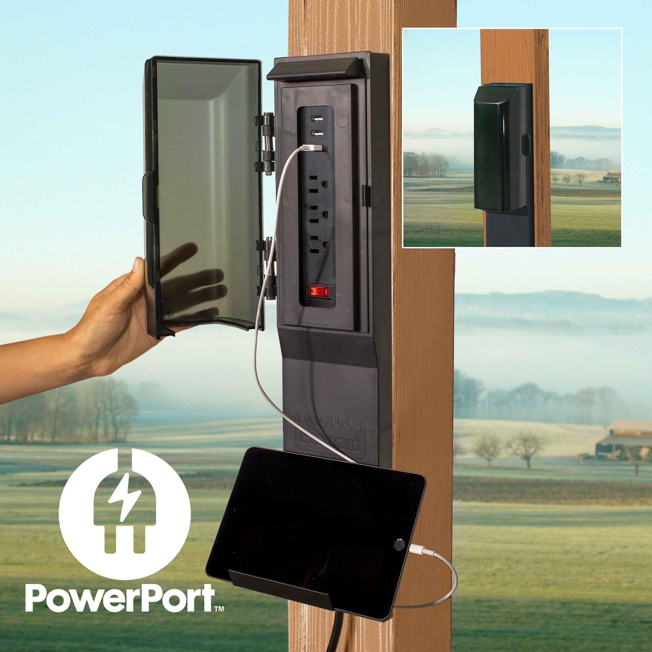 Backyard Discovery 12x10 Arlington Gazebo with Electric - Lt Brown.