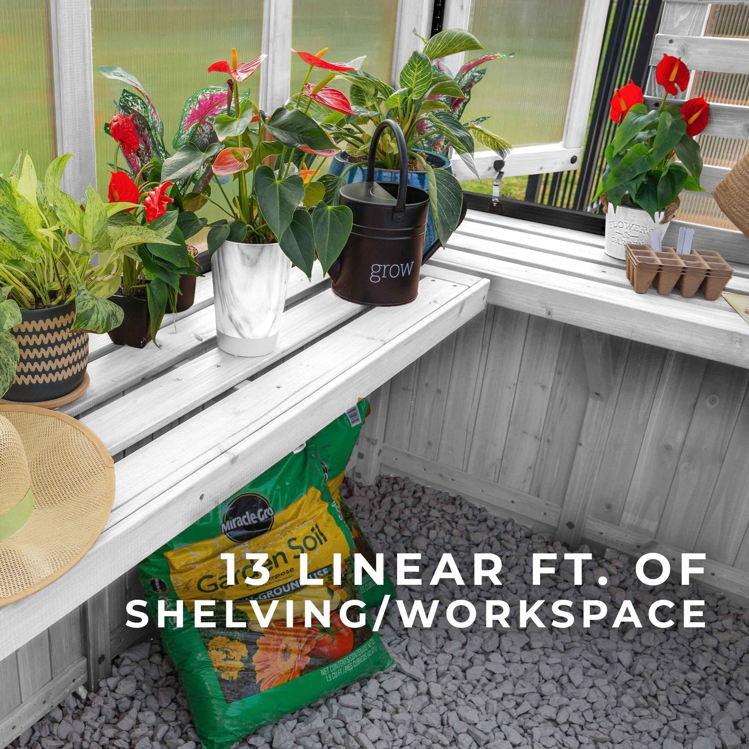 Backyard Discovery 9x6 Willow Greenhouse - Pre-Stained & Sealed White.