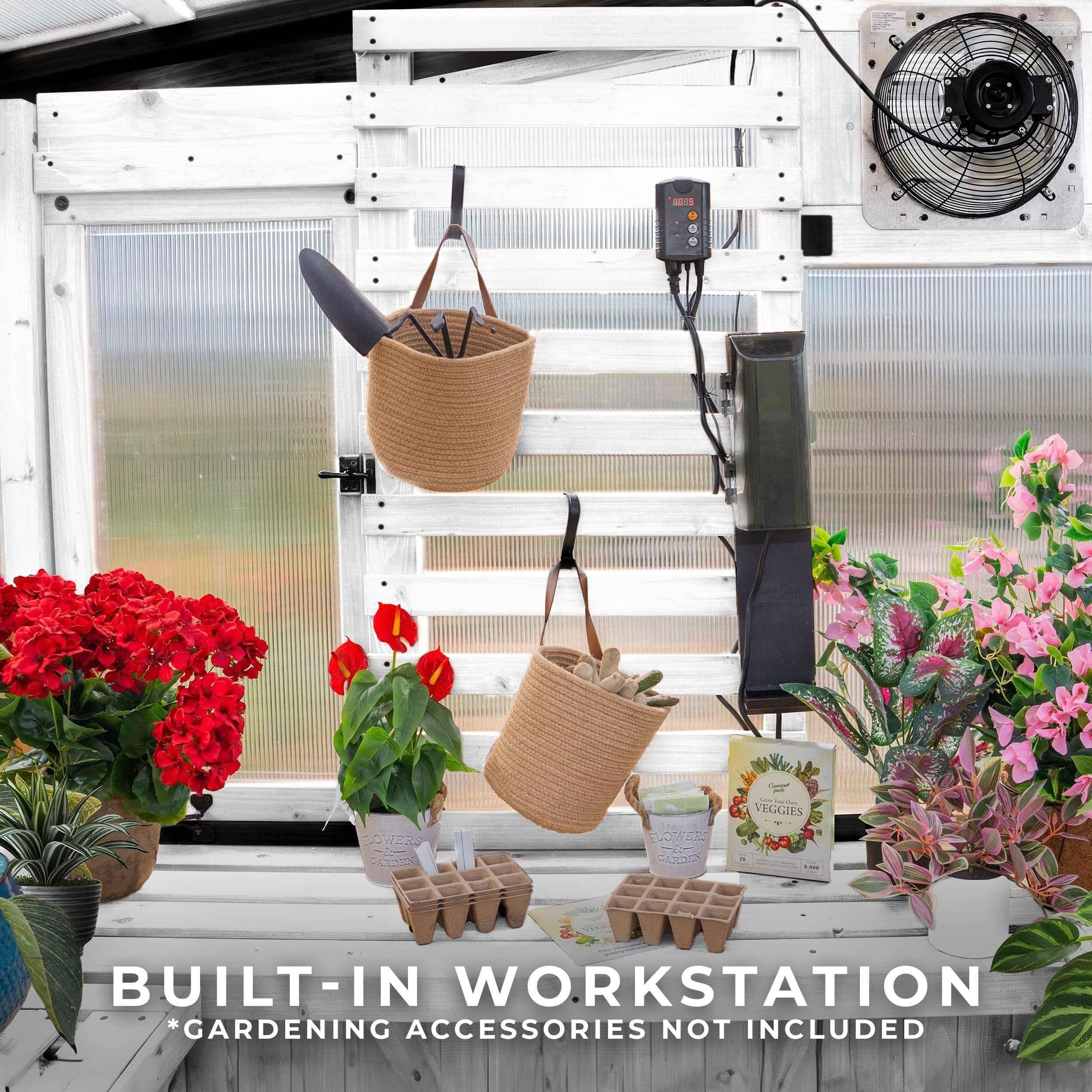 Backyard Discovery 9x6 Willow Greenhouse - Pre-Stained & Sealed White.