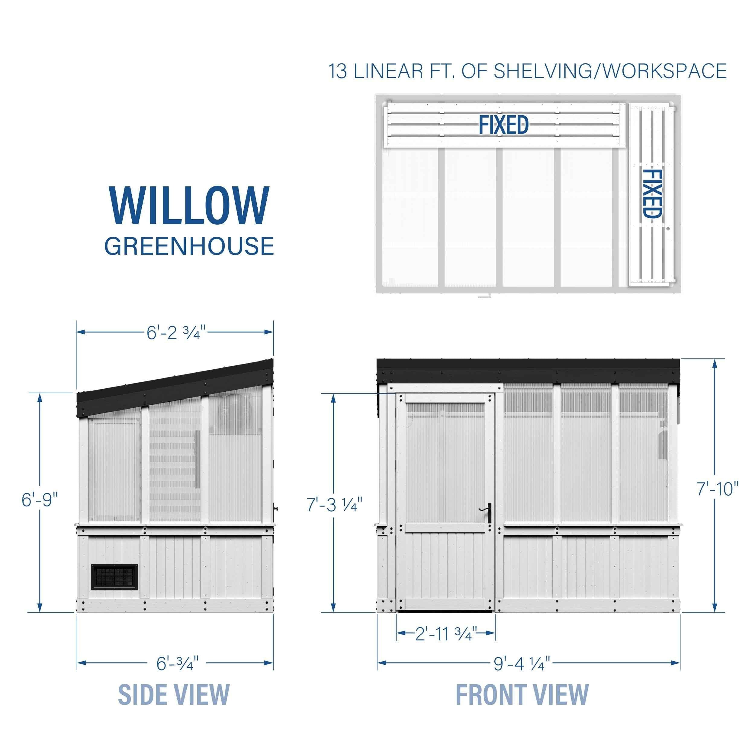Backyard Discovery 9x6 Willow Greenhouse - Pre-Stained & Sealed White.