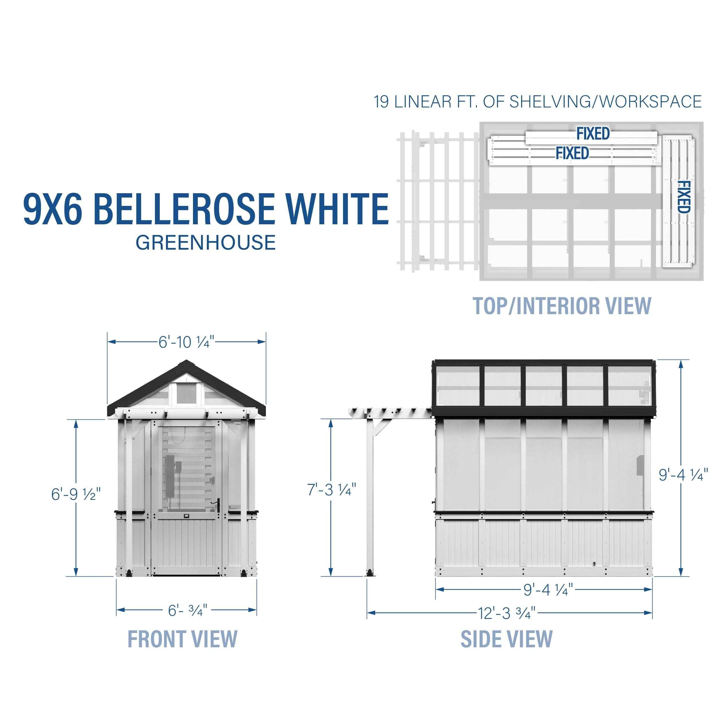 Backyard Discovery 9x6 White Bellerose Greenhouse.