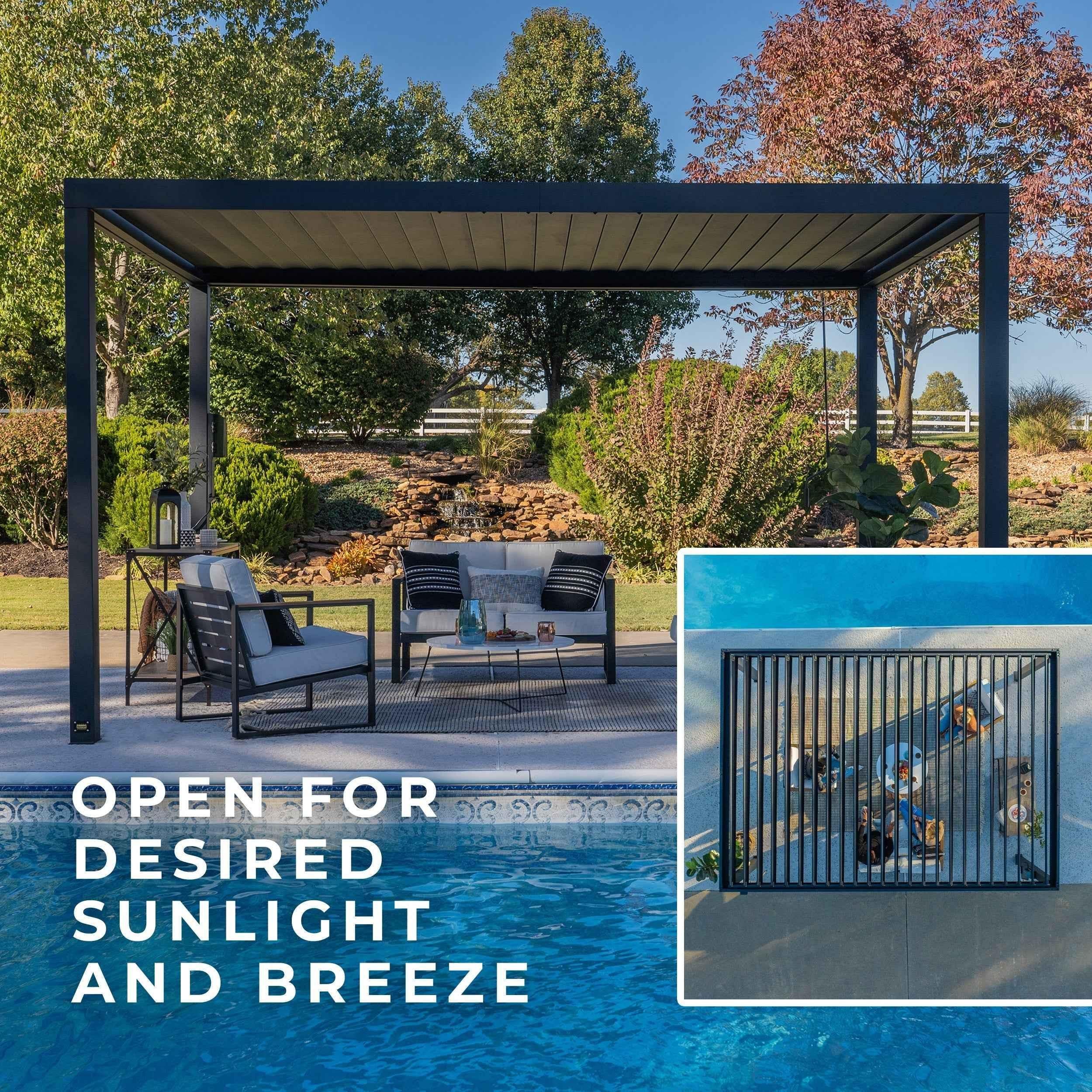 Backyard Discovery 16x10 Sarasota Steel Louvered Pergola.