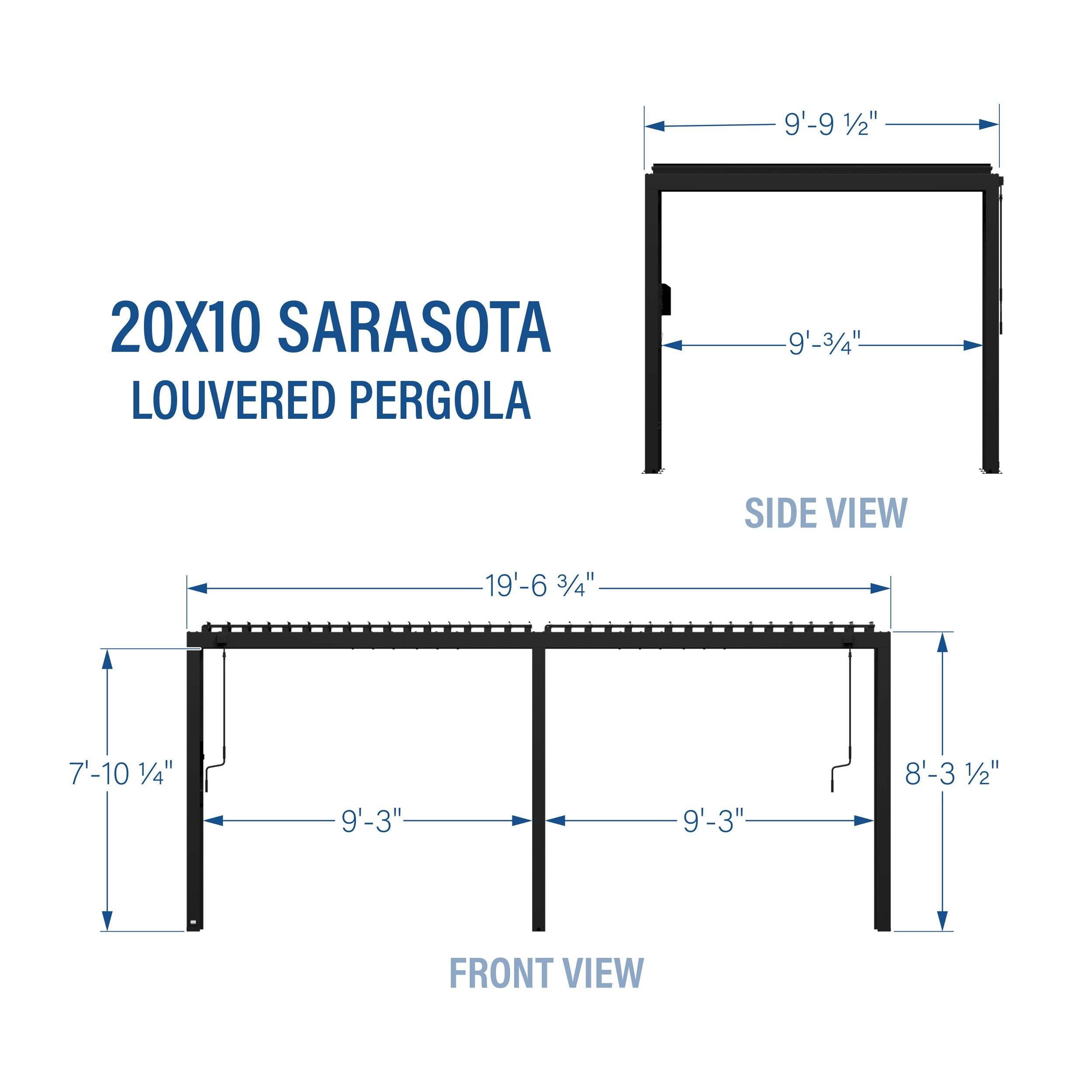 Backyard Discovery 20x10 Sarasota Steel Louvered Pergola.
