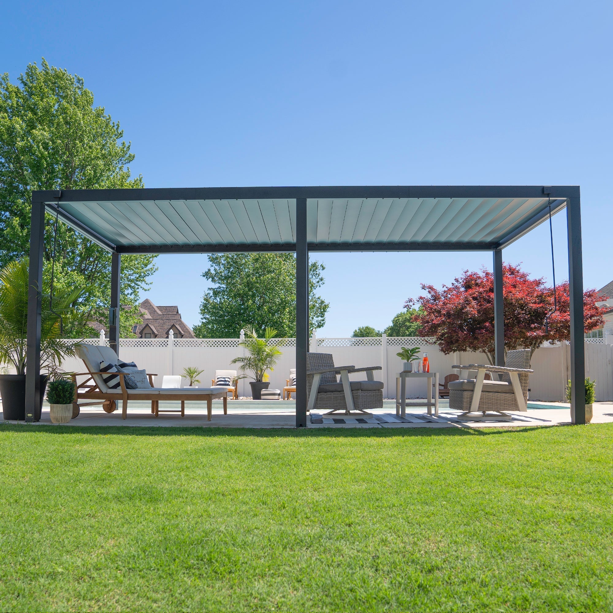 Backyard Discovery 20x10 Sarasota Steel Louvered Pergola