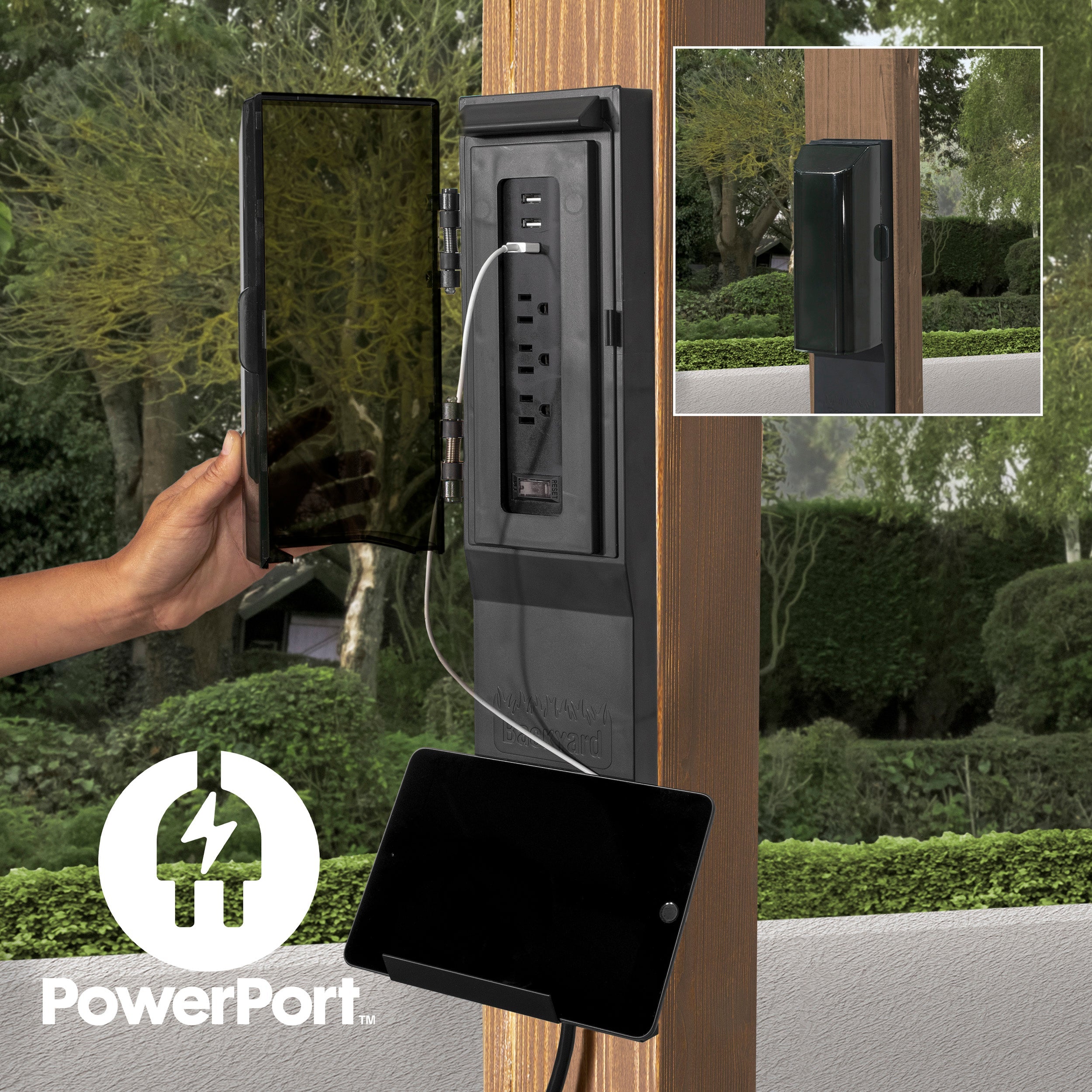 PowerPort with three electrical outlets
