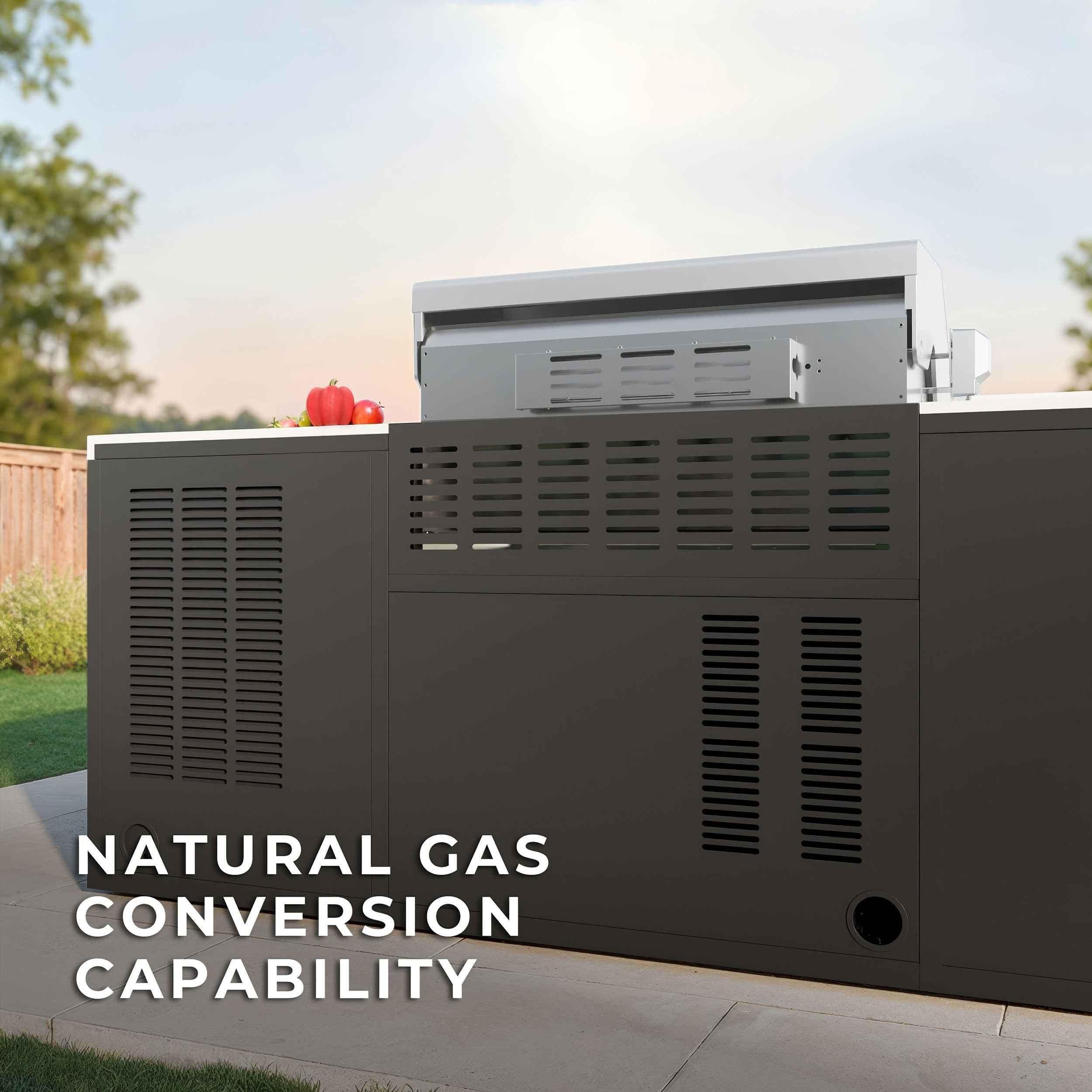 Backyard Discovery Emory 9' Galvanized Steel Outdoor Kitchen Island.