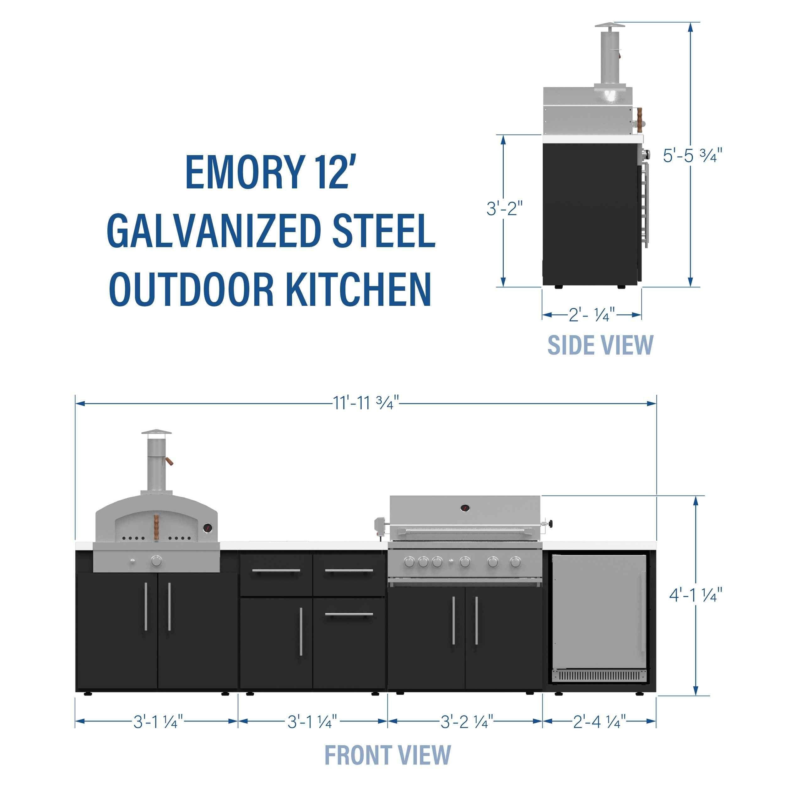 Backyard Discovery Emory 12' Galvanized Steel Outdoor Kitchen Island.