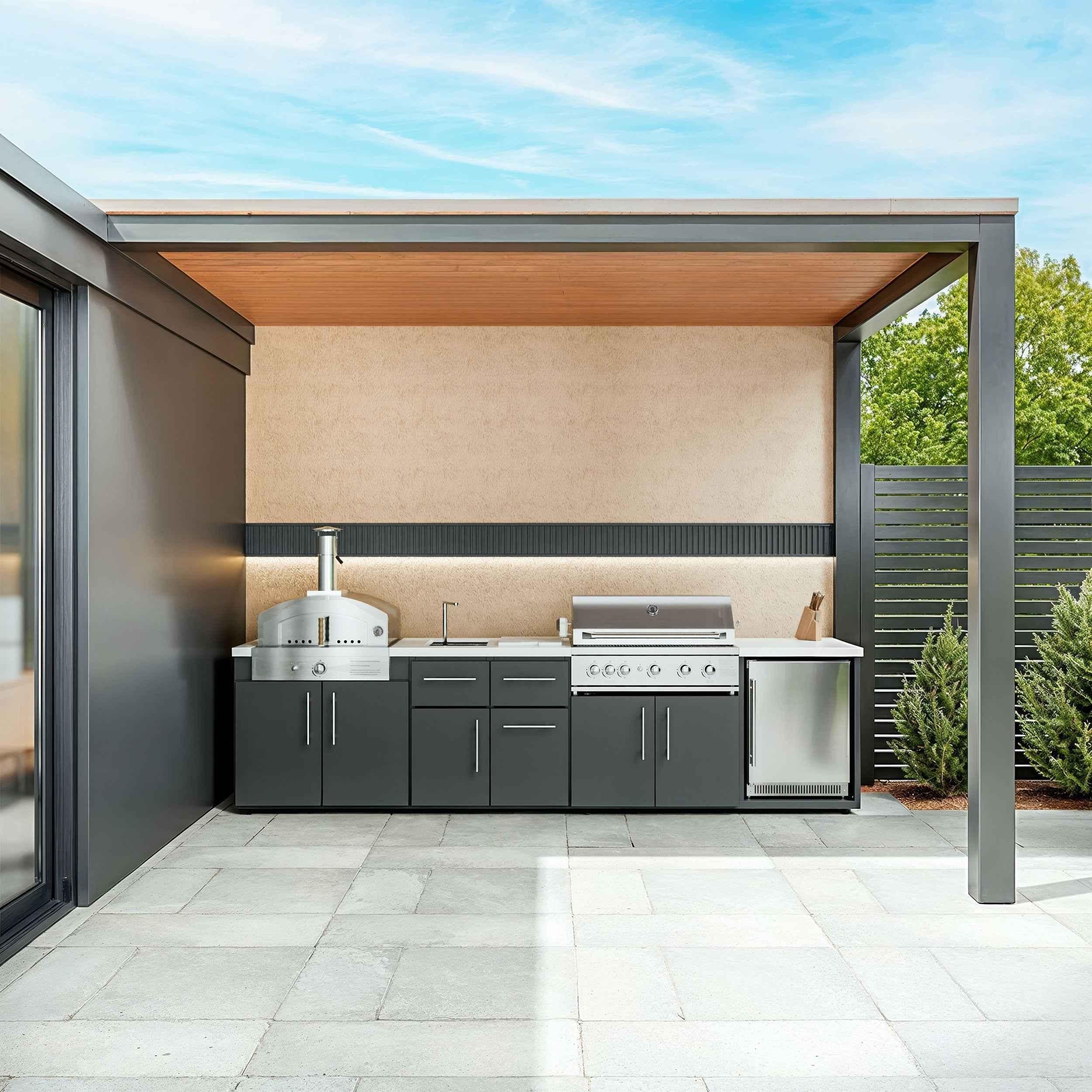 Backyard Discovery Emory 12' Galvanized Steel Outdoor Kitchen Island.