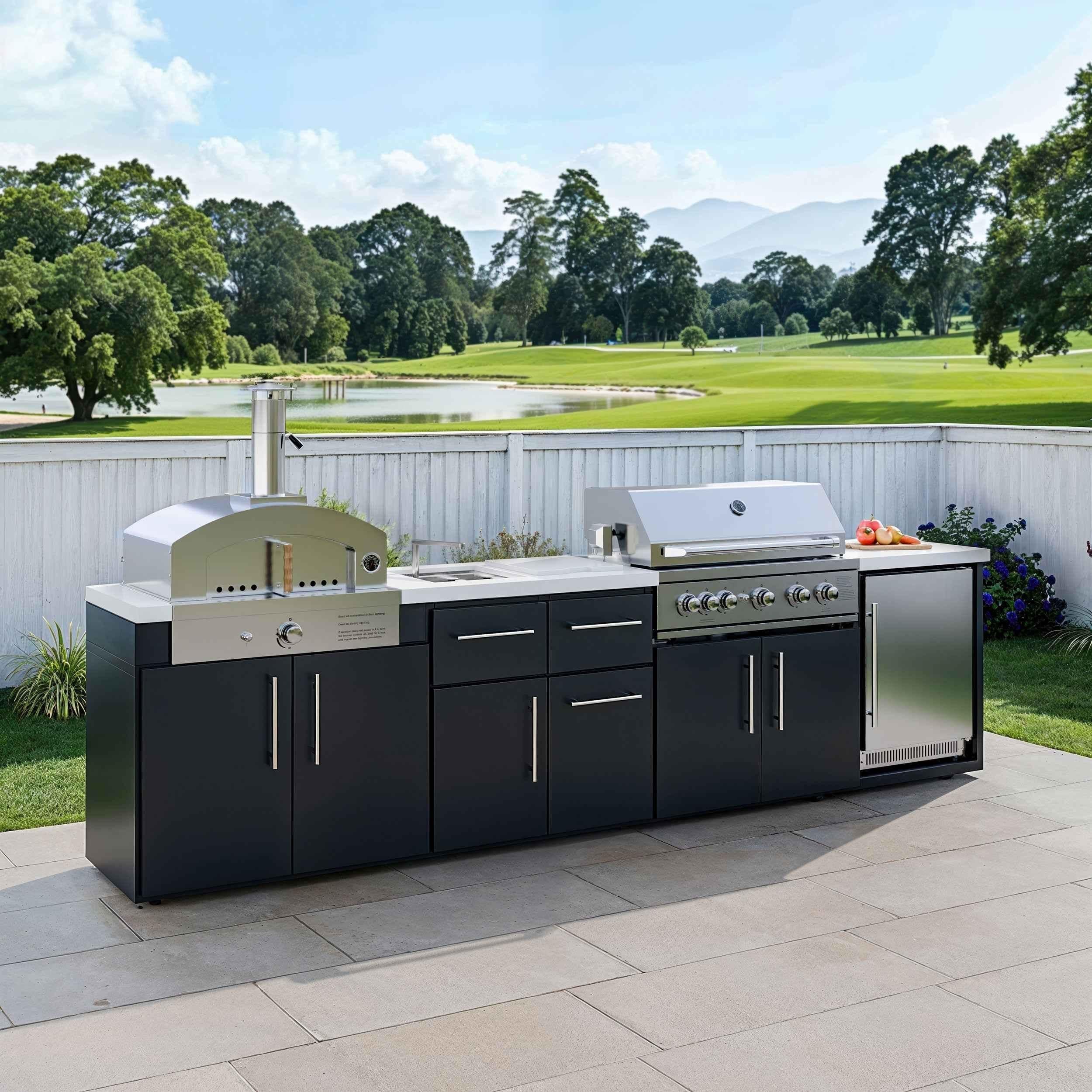 Backyard Discovery Emory 12' Galvanized Steel Outdoor Kitchen Island.