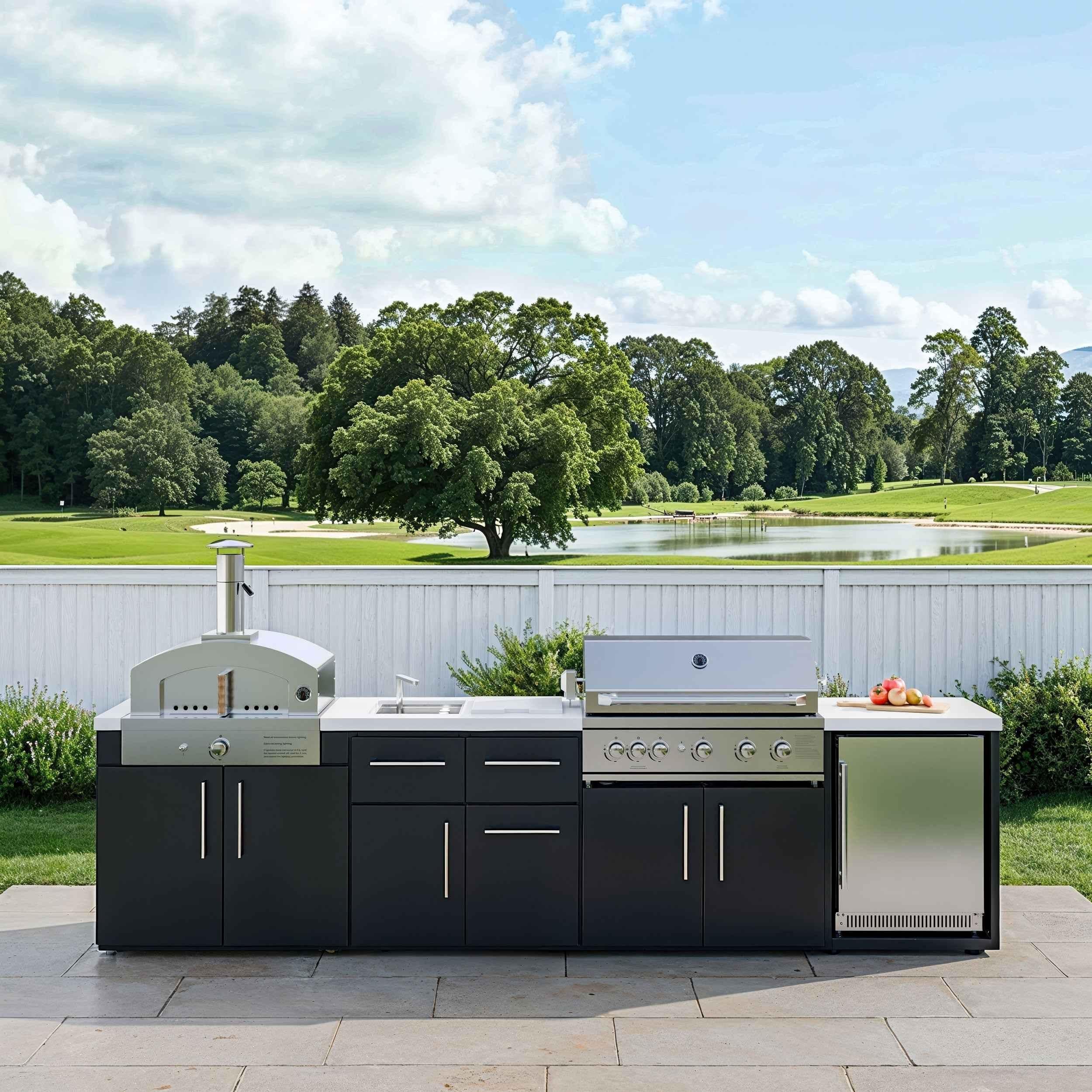 Backyard Discovery Emory 12' Galvanized Steel Outdoor Kitchen Island.