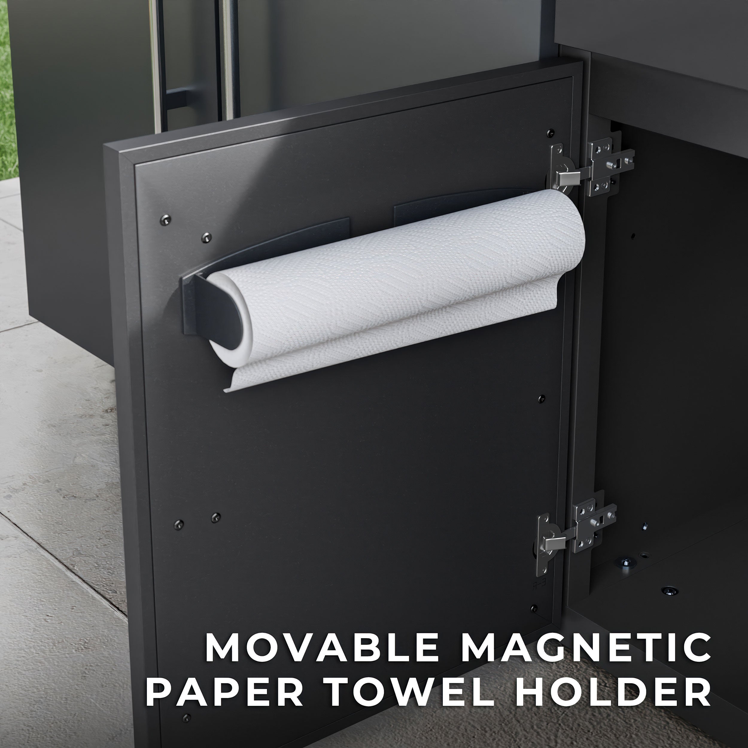 Emory 12' Galvanized Steel Outdoor Kitchen magnetic paper towel holder