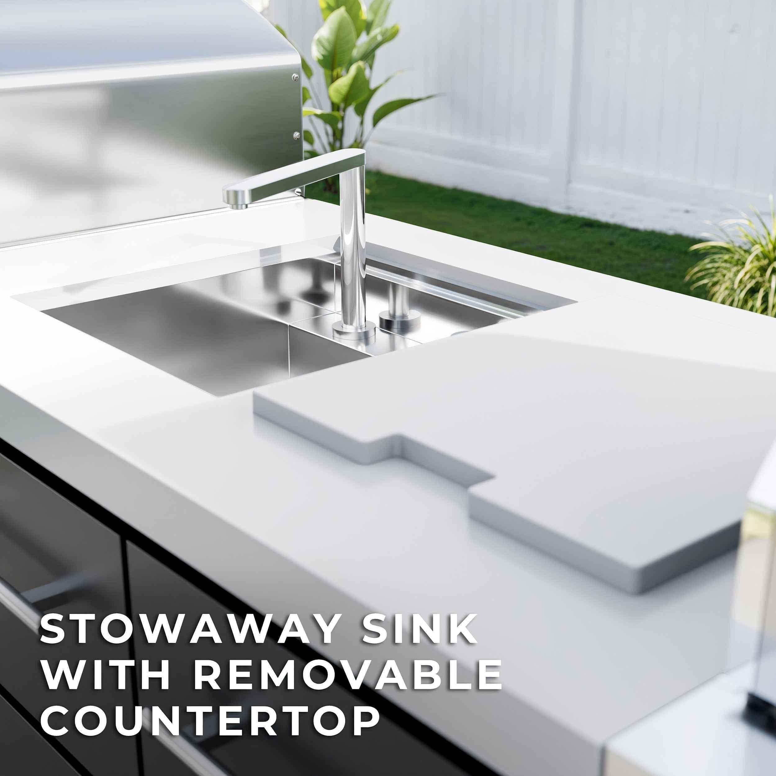 Backyard Discovery Emory 12' Galvanized Steel Outdoor Kitchen Island.