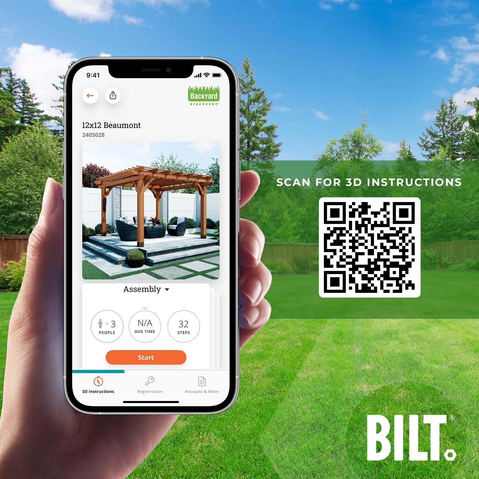 12x12 Beaumont Pergola BILT App
