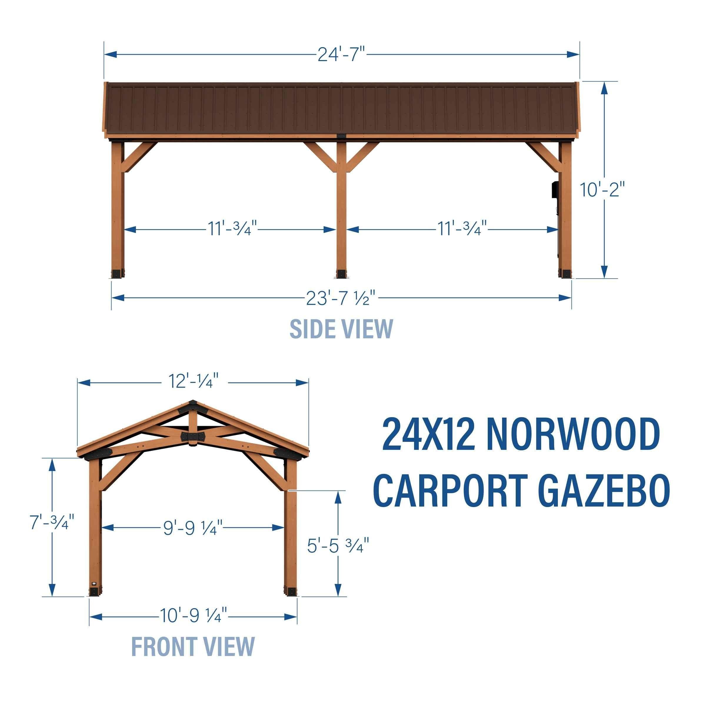 Backyard Discovery 24x12 Norwood Carport/Gazebo.
