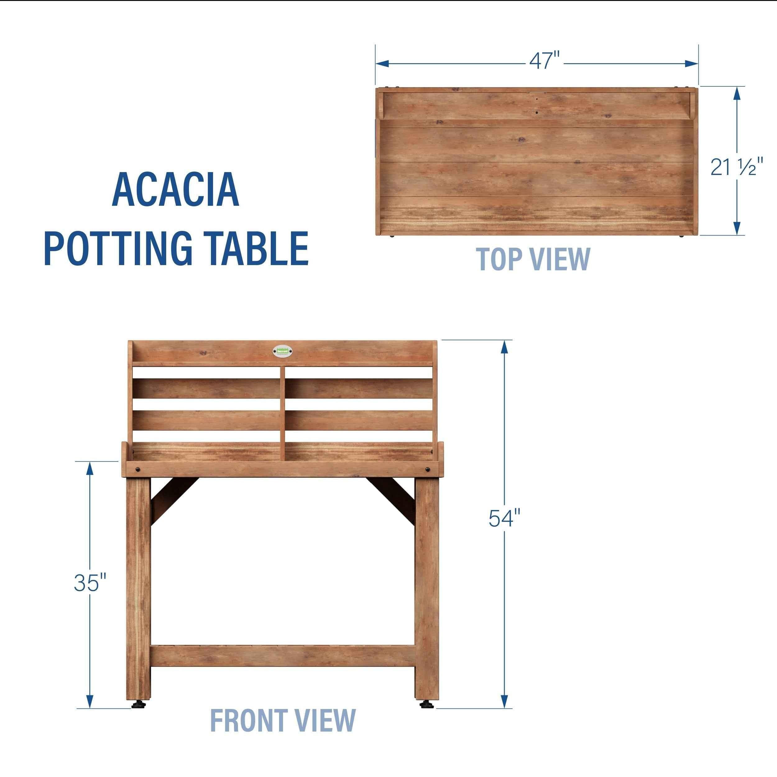 Backyard Discovery Potting Table/Bench/Serving Bar - Acacia Wood.