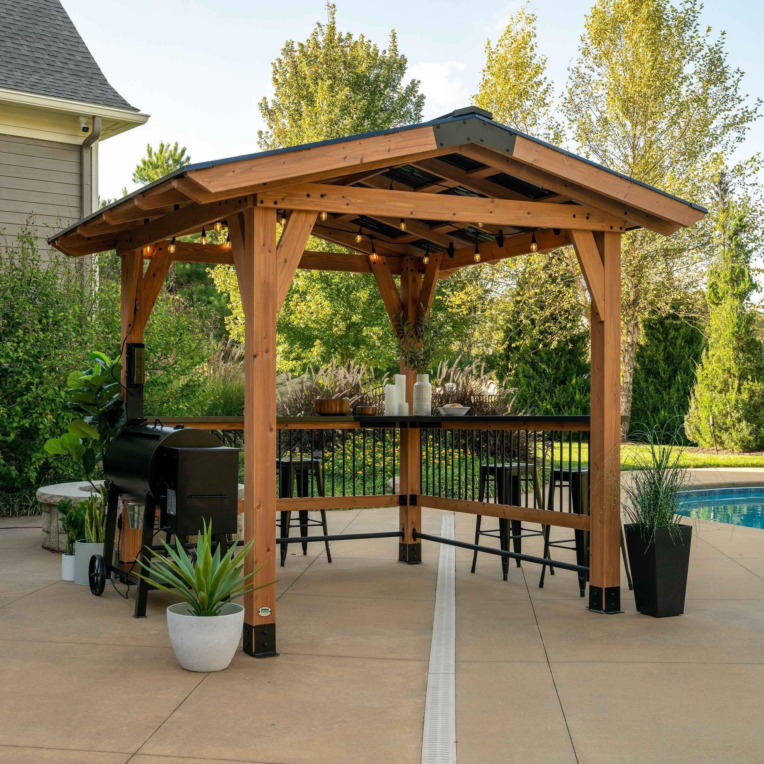 Backyard Discovery Granada Grill Gazebo with Outdoor Bar.