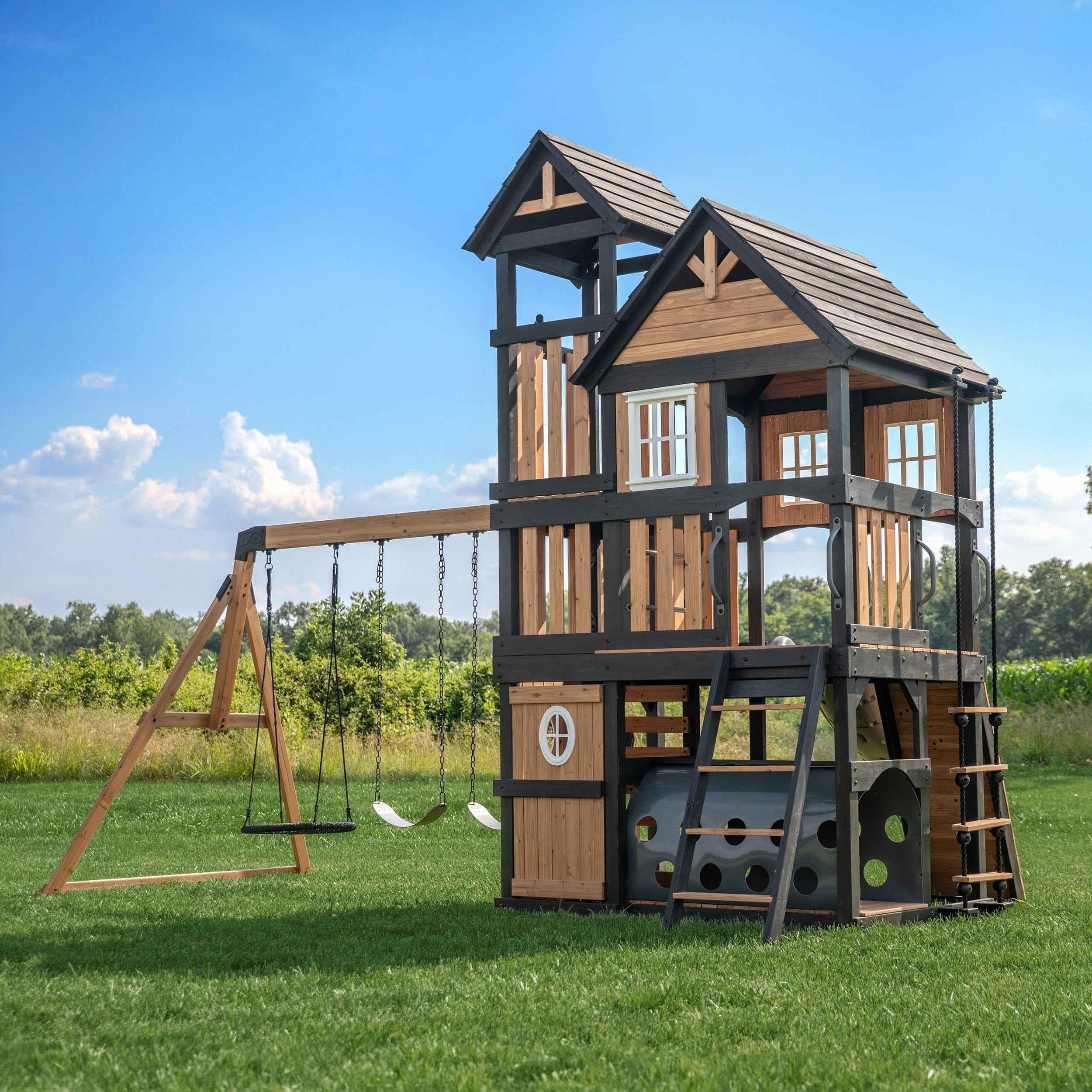 Backyard Discovery Mystic Tower Swing Set.