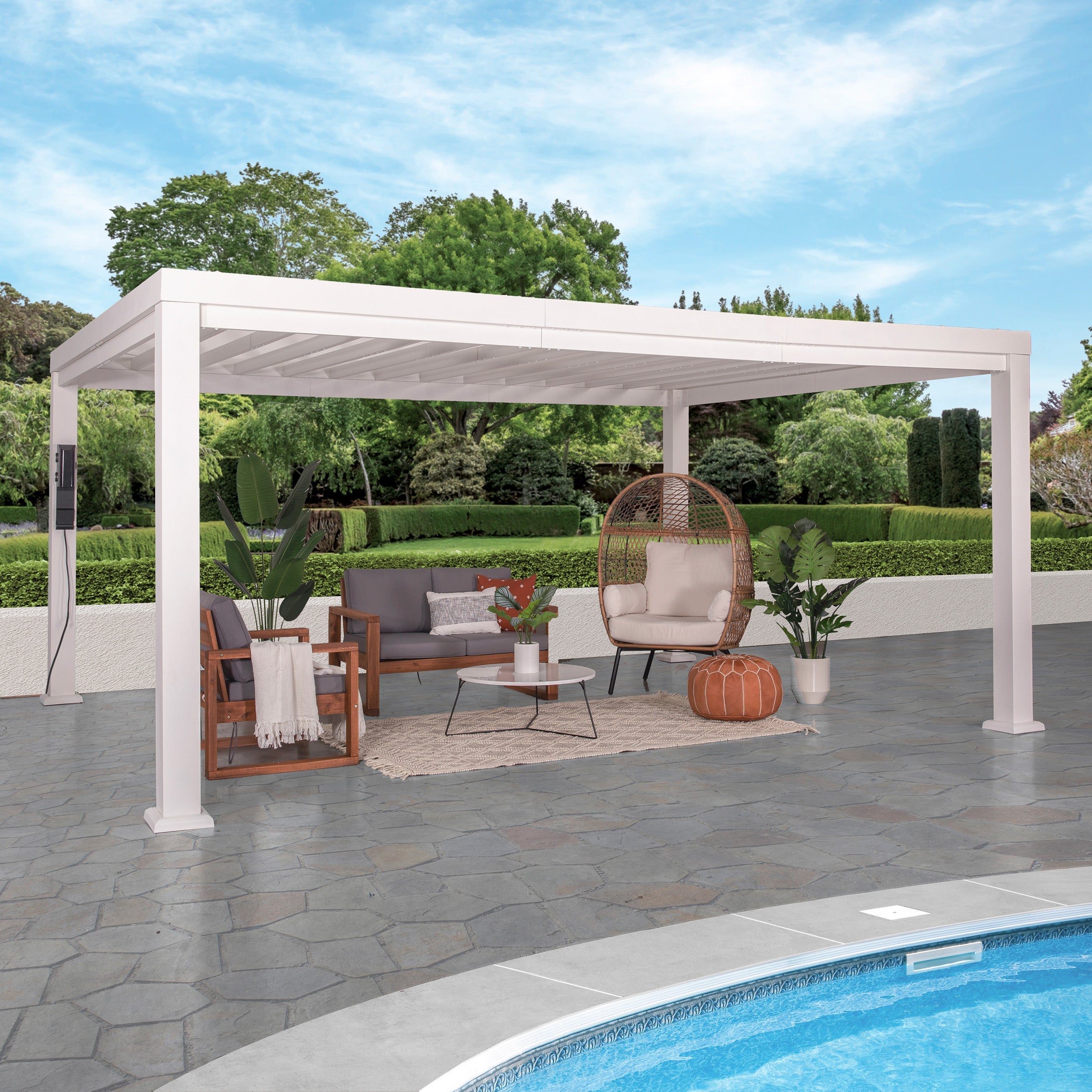 16x12 Windham White Pergola
