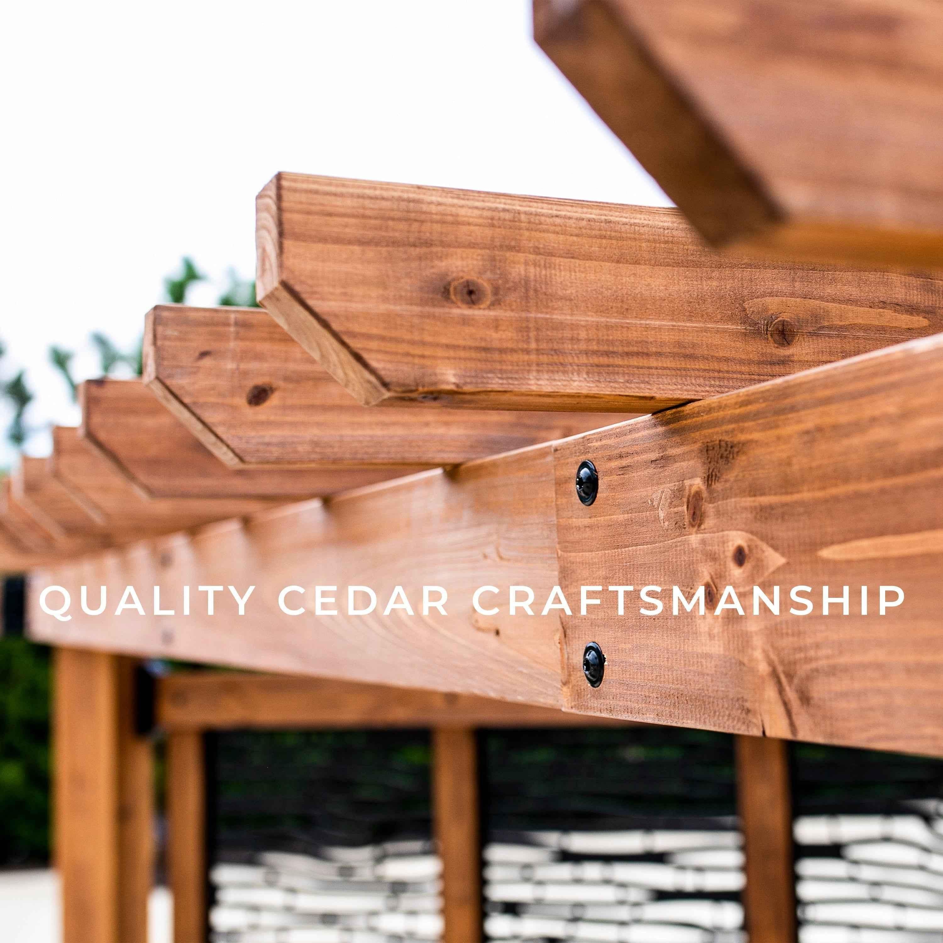 Backyard Discovery Tuscany Corner Pergola with Conversation Seating - Bamboo Panels.