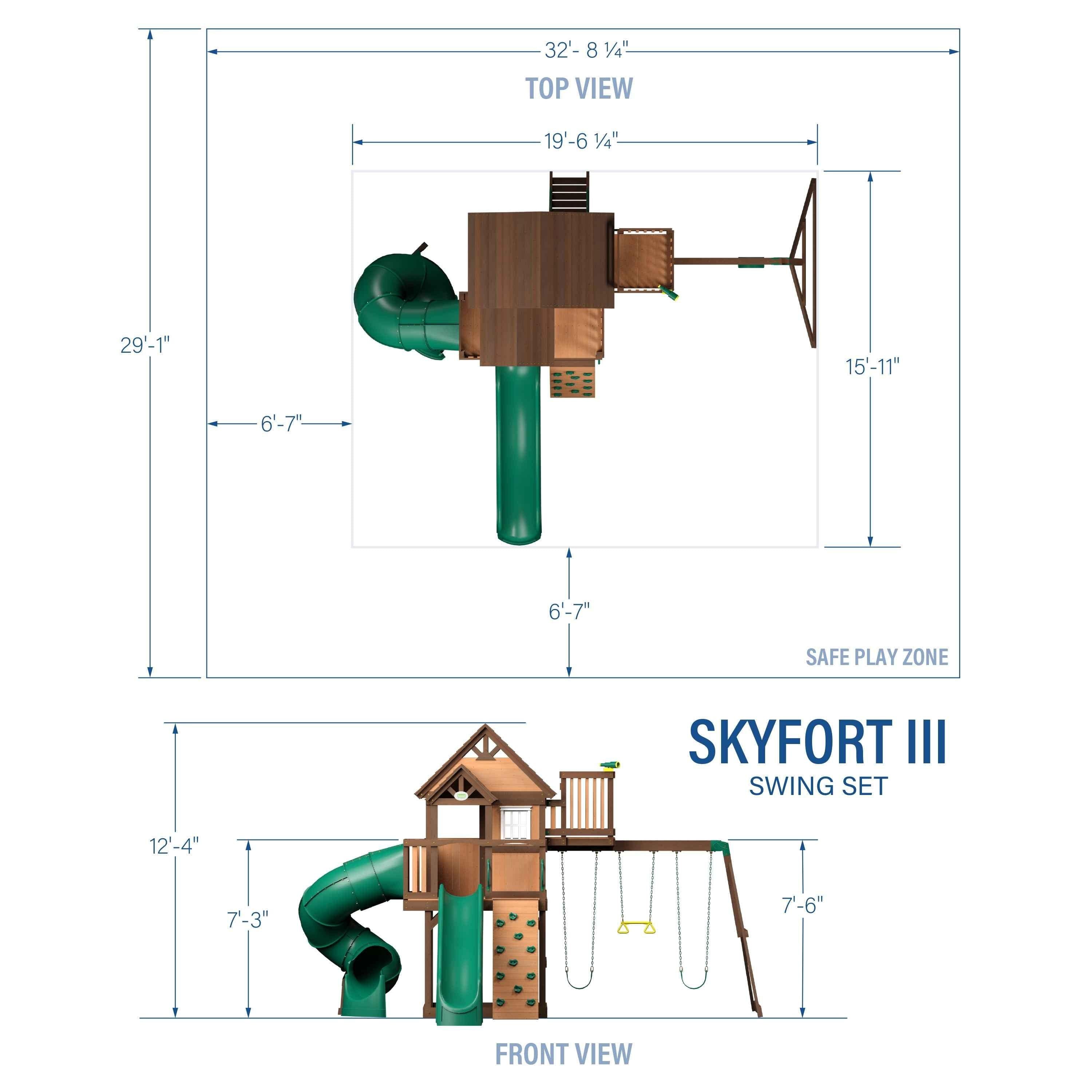 Backyard Discovery Skyfort III Swing Set.
