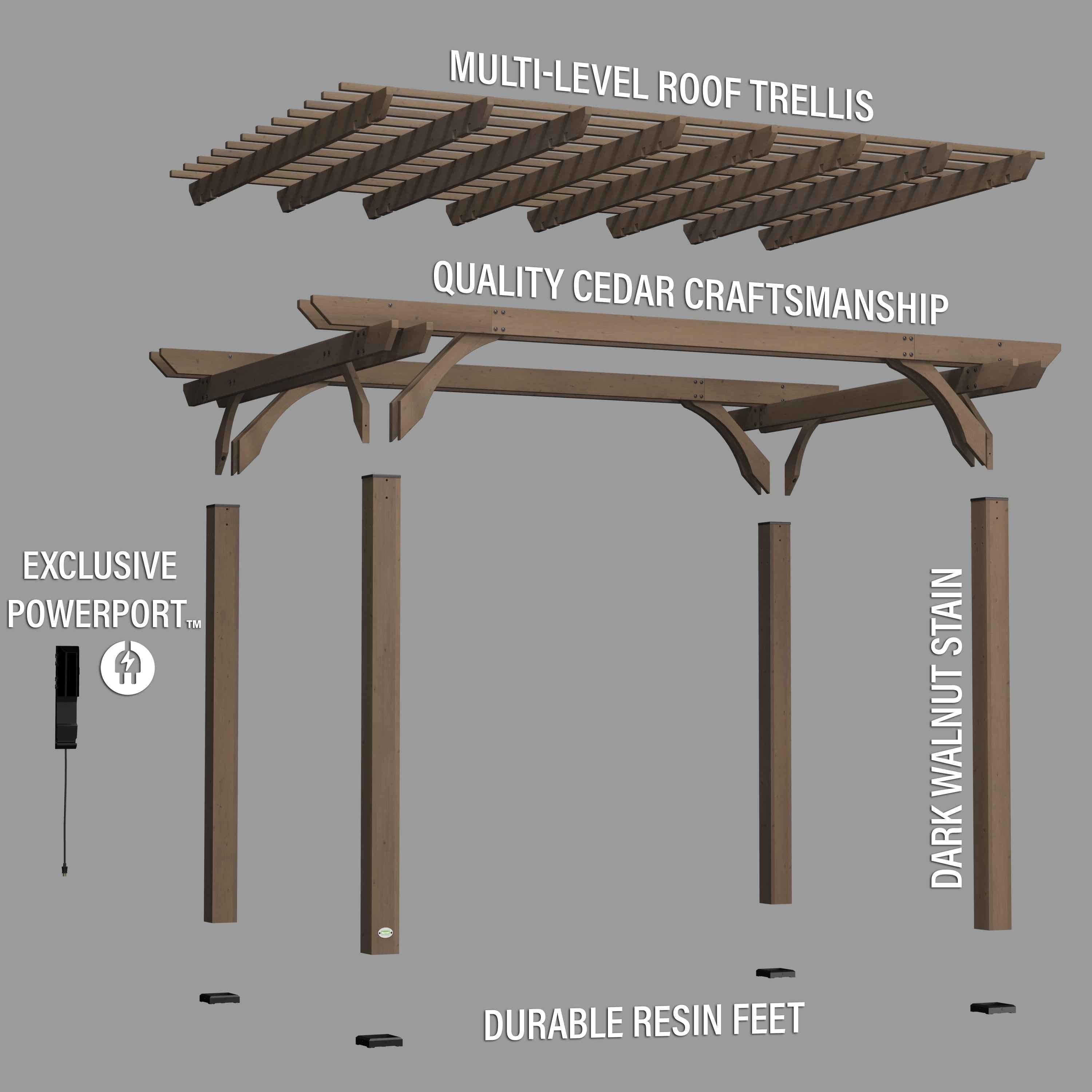 Backyard Discovery 14x10 Somerville Pergola - Barnwood Stain.