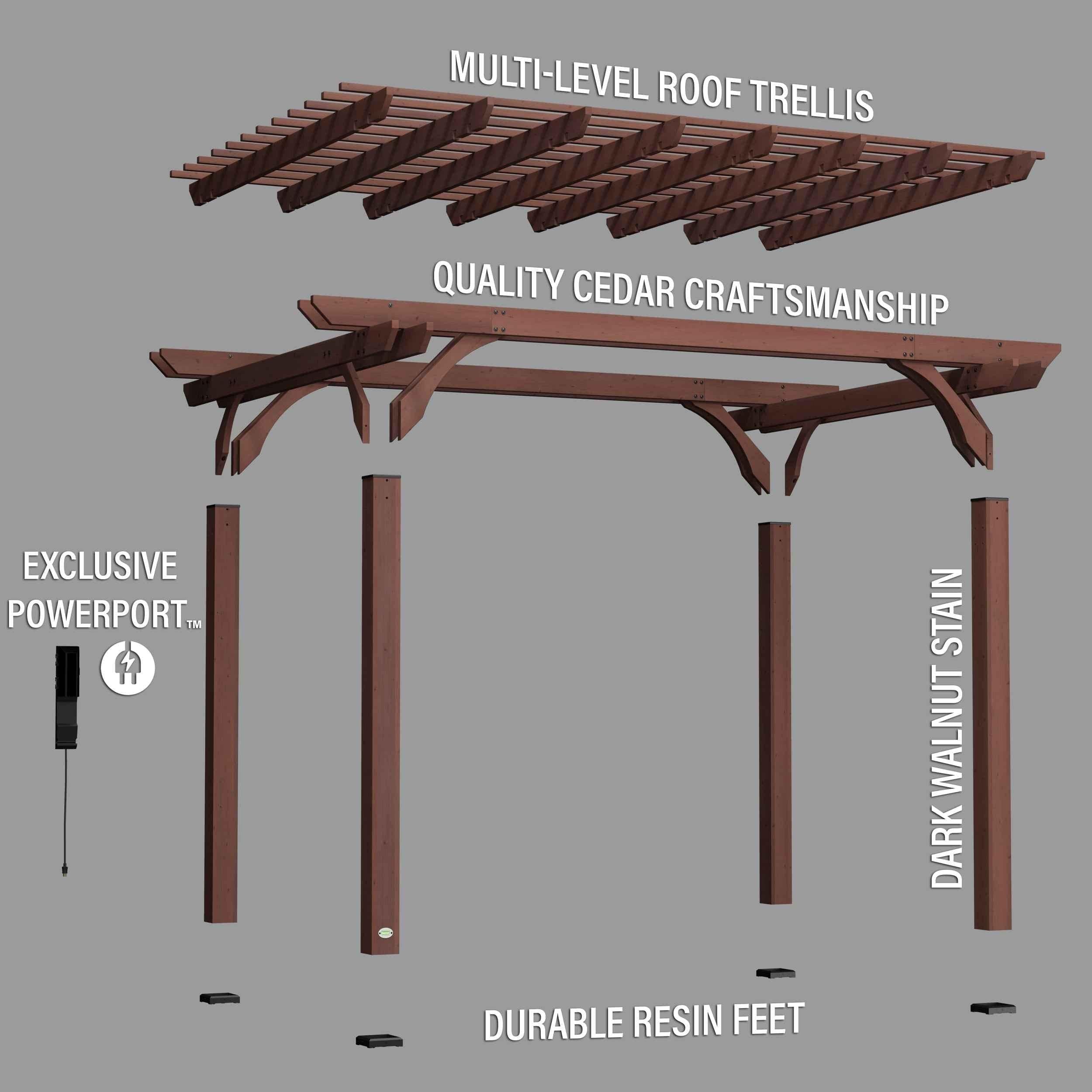 Backyard Discovery 14x10 Somerville Pergola - Walnut Stain.