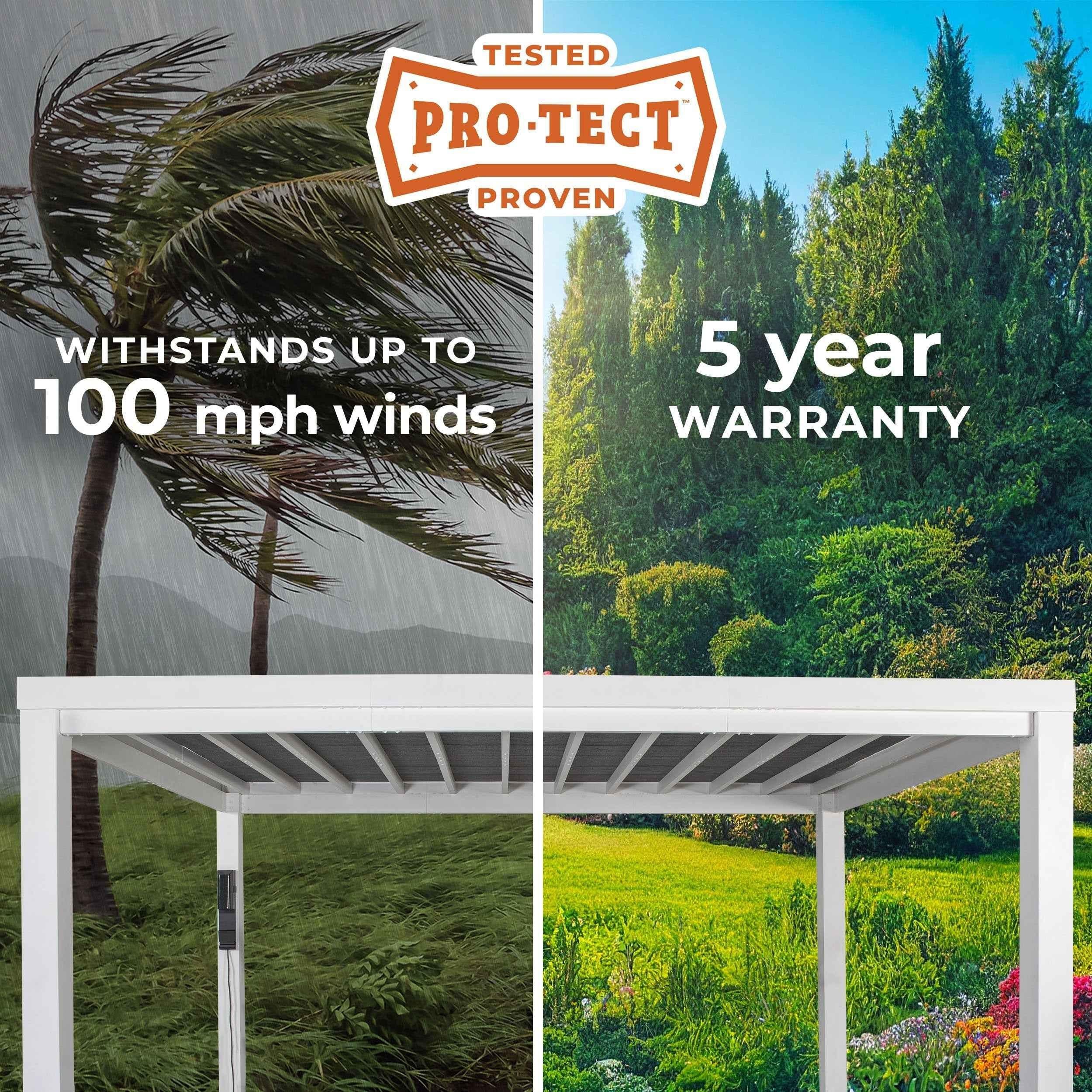 Backyard Discovery 14x10 Windham Modern Steel Pergola With Sail Shade Soft Canopy.