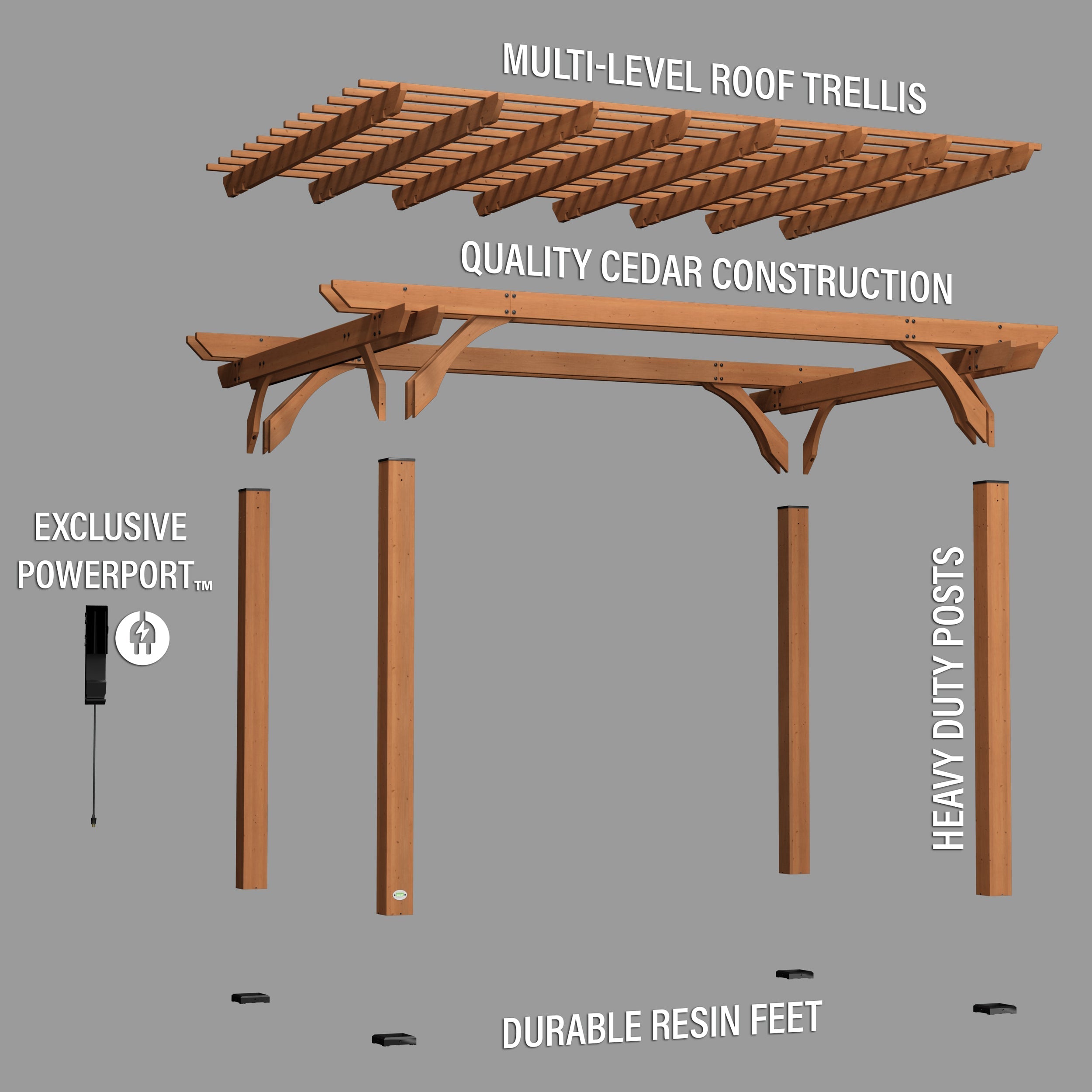 14x10 Pergola Exploded View