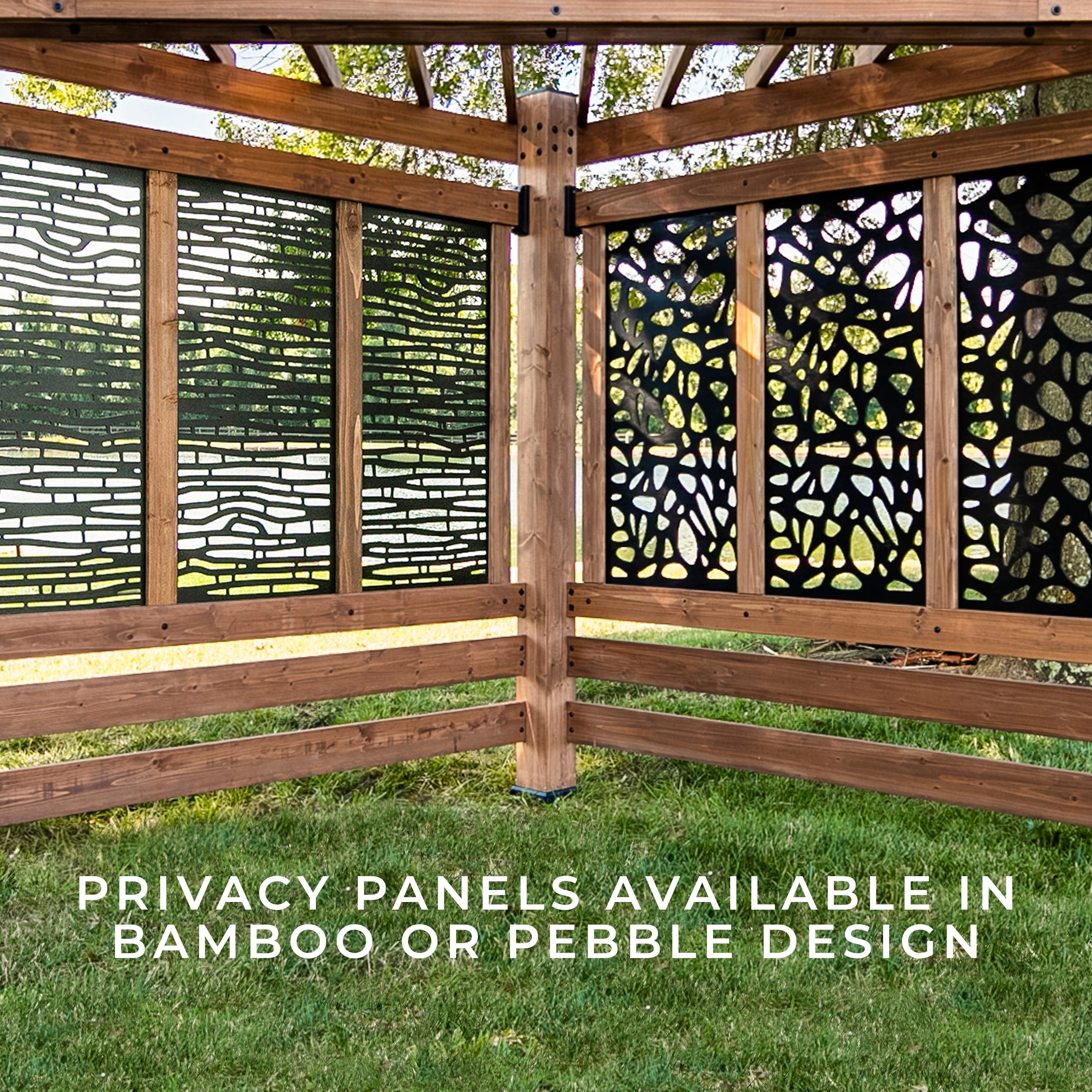Verona Corner Pergola-Bamboo Panels