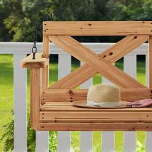 Backyard Discovery Cedar Farmhouse Porch Swing Light Brown.