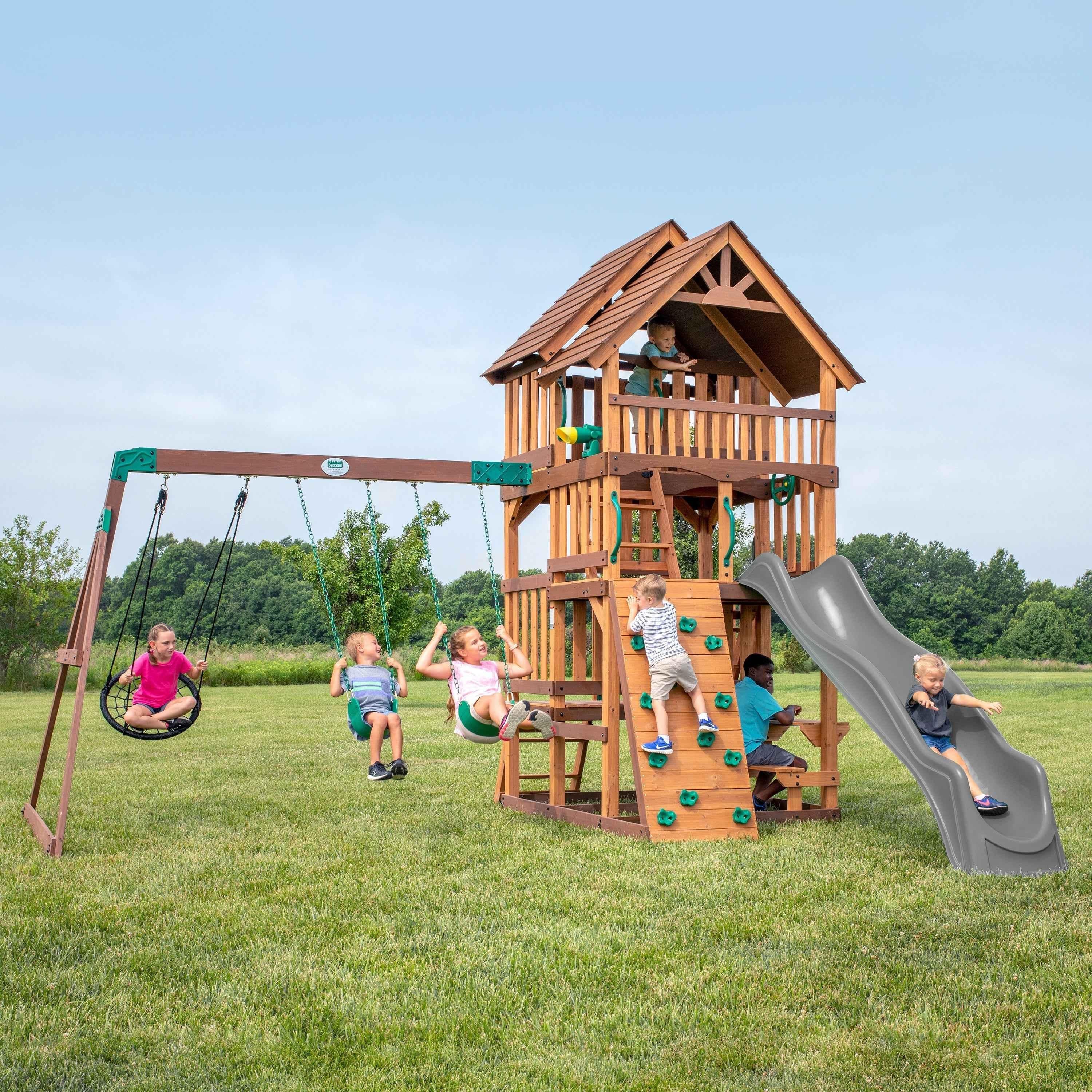 Backyard Discovery Highlander Swing Set.