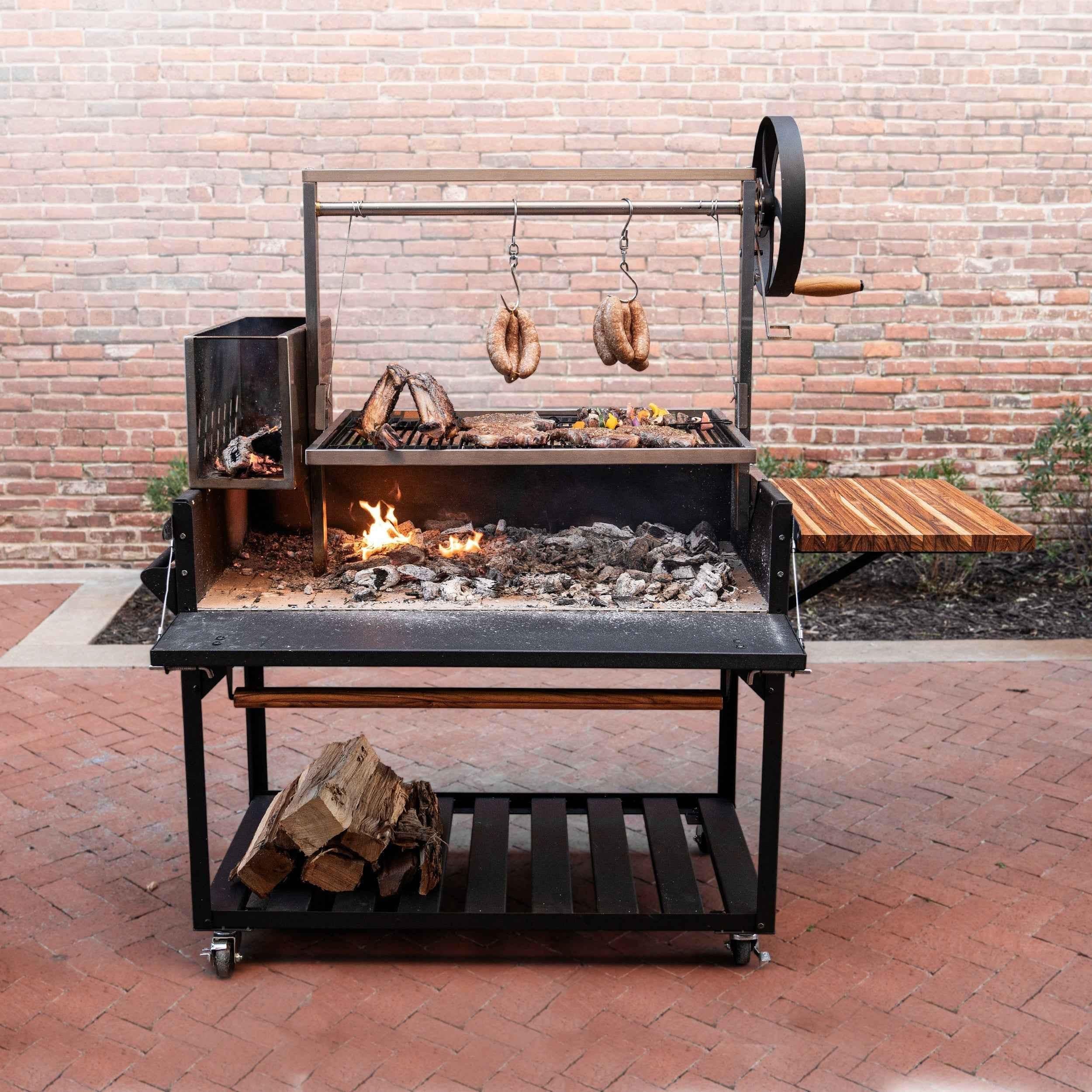 Backyard Discovery Premium Argentine/Santa Maria BBQ Grill with Wood Fire and Charcoal Grill.