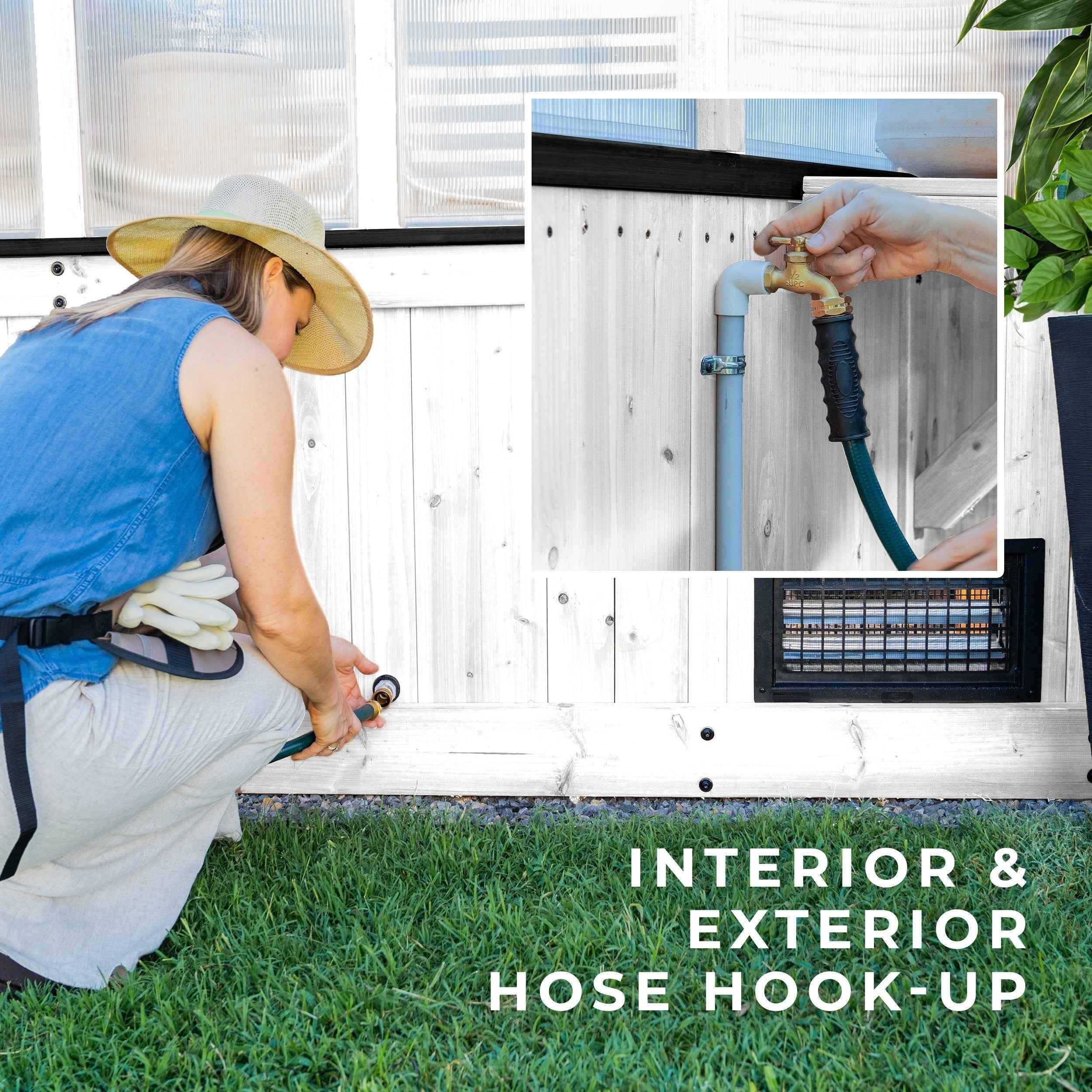 Backyard Discovery 9x6 Willow Greenhouse -    Pre-Stained & Sealed White.