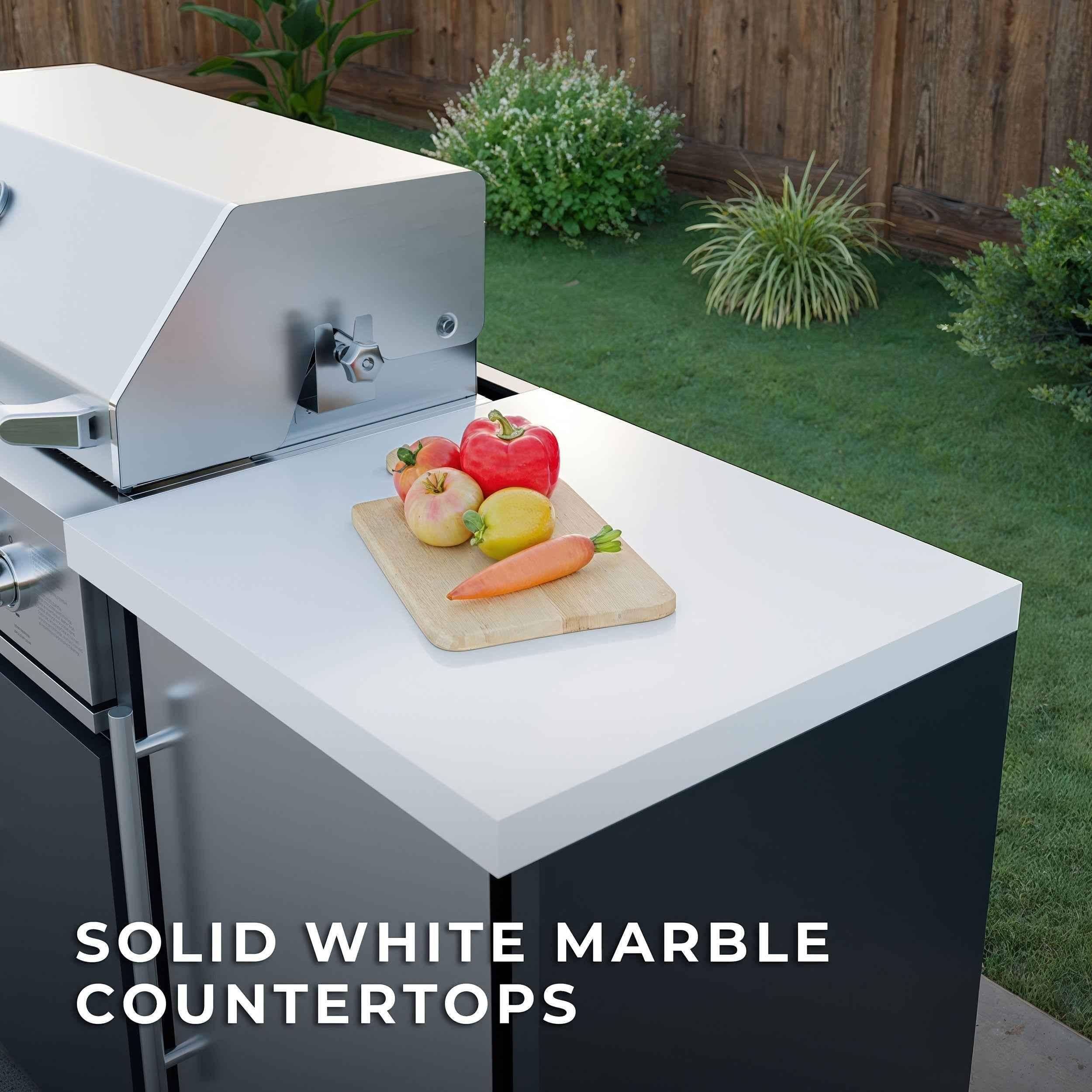 Backyard Discovery Emory 9' Galvanized Steel Outdoor Kitchen Island.