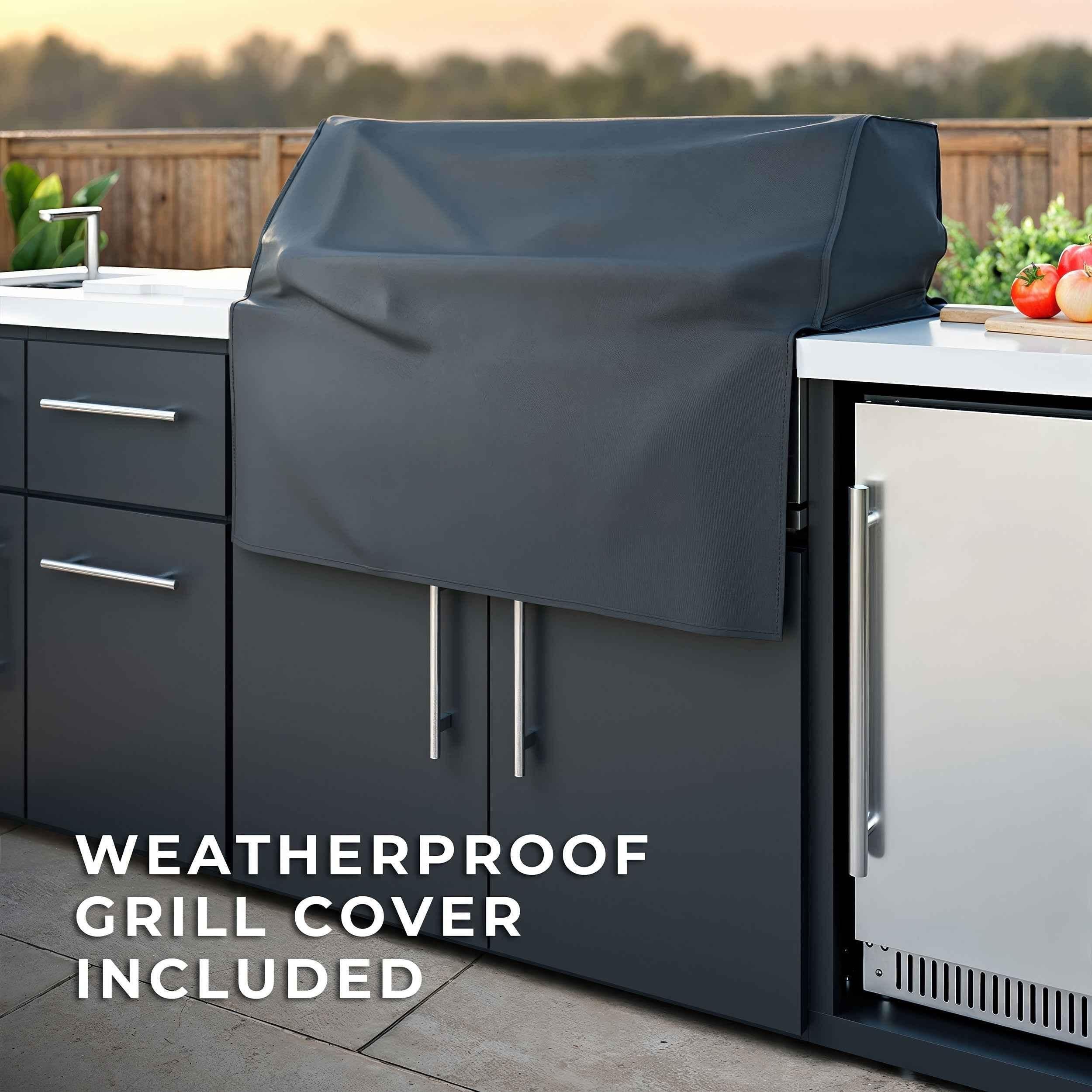 Backyard Discovery Emory 9' Galvanized Steel Outdoor Kitchen Island.