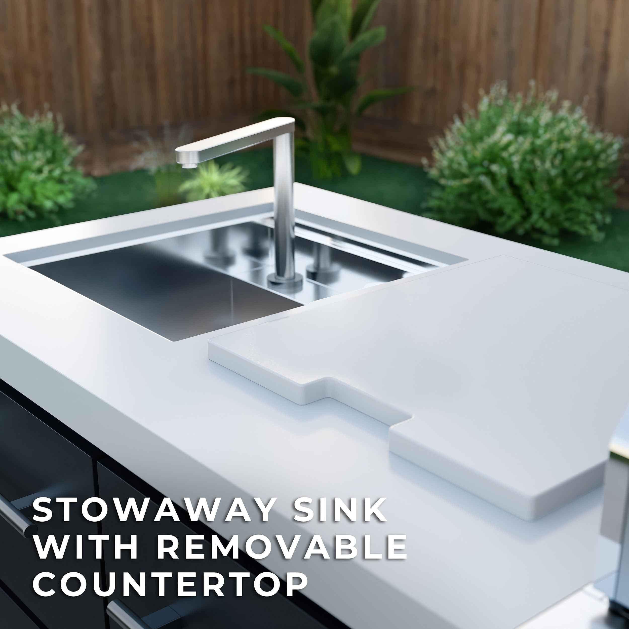 Backyard Discovery Emory 9' Galvanized Steel Outdoor Kitchen Island.