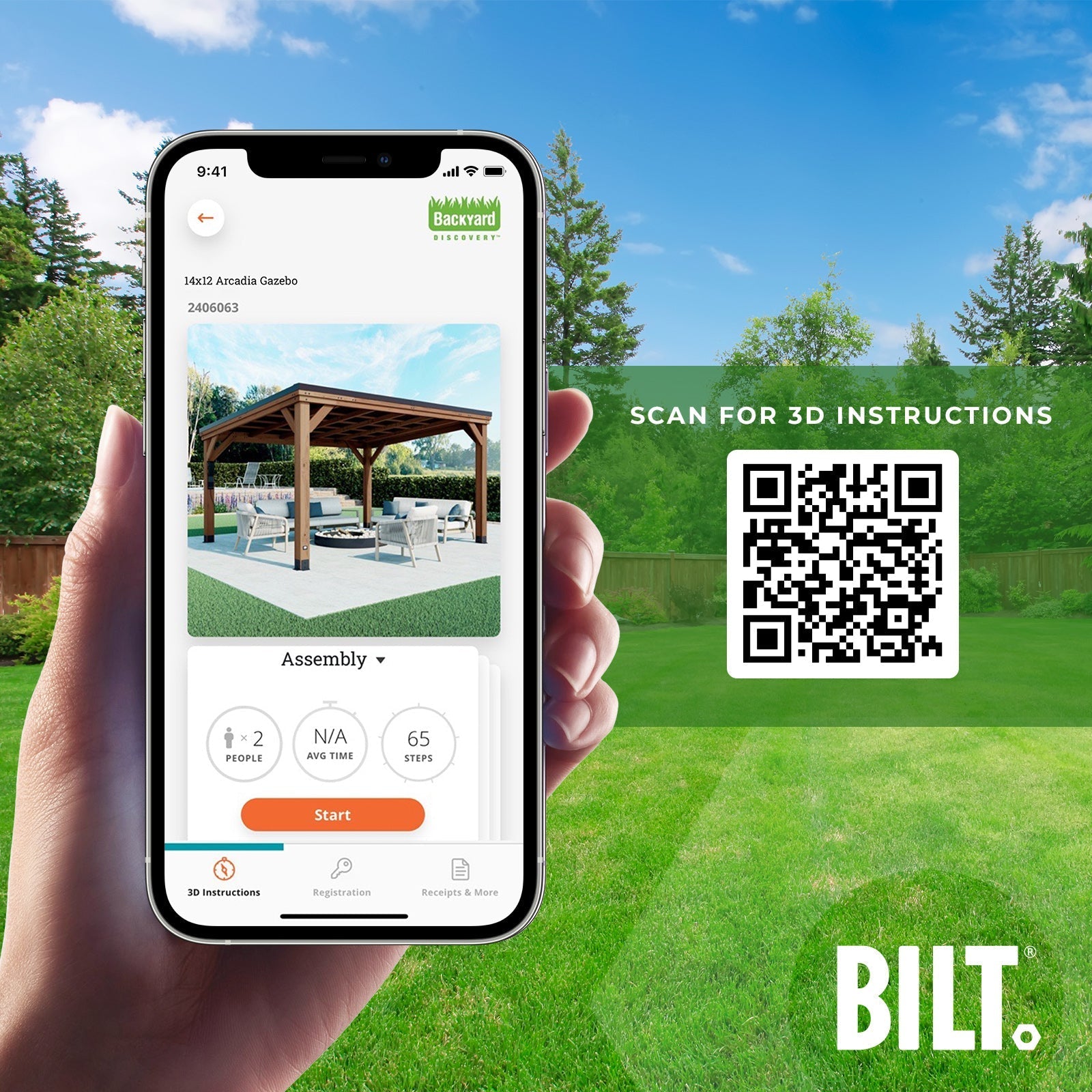 14x12 Arcadia BILT App for assistance with assembly