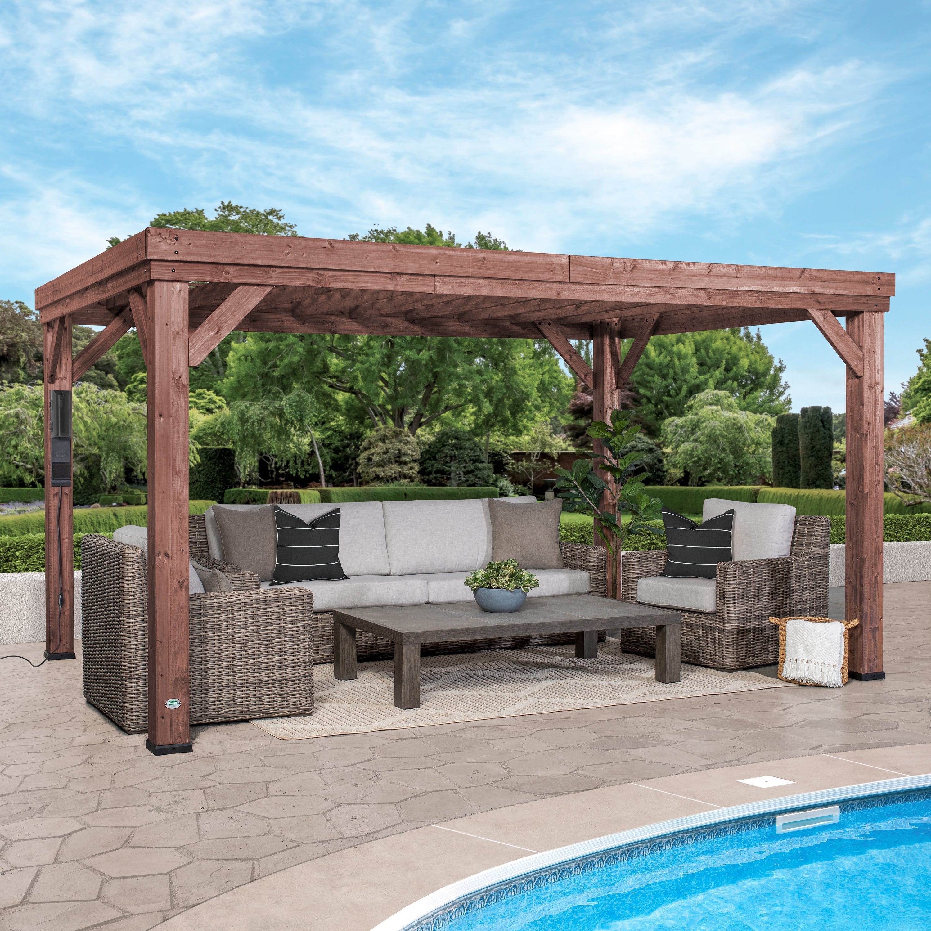14x10 Brockton Wood Pergola 