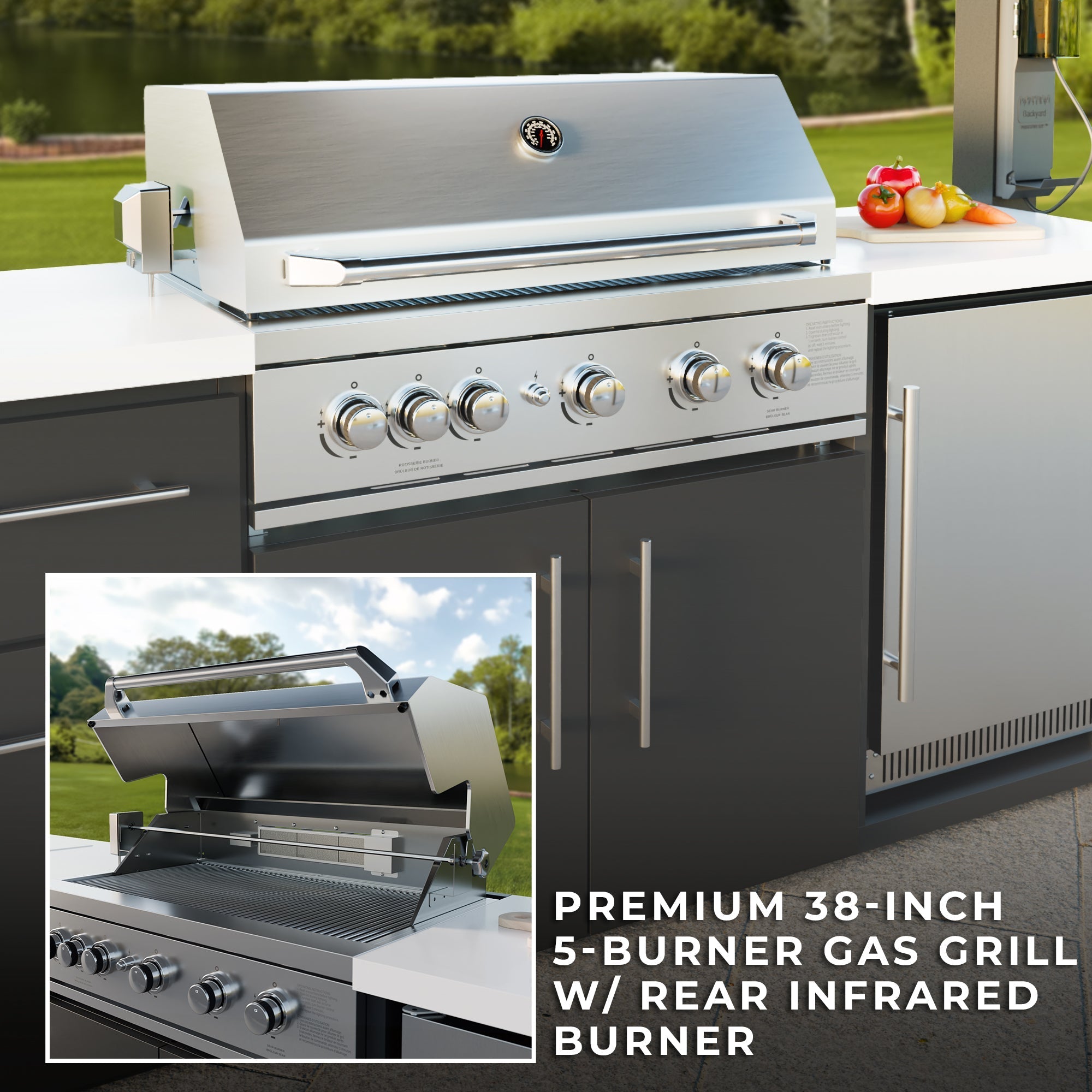 Lancaster Galley Outdoor Kitchen includes Gas Grill