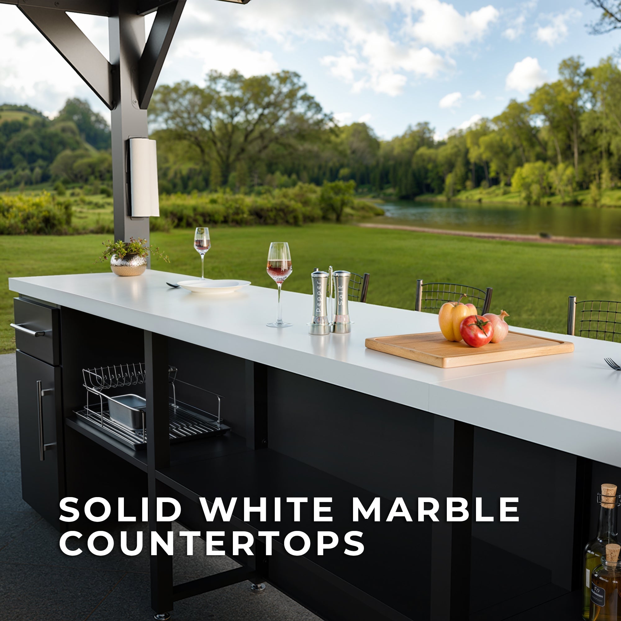 Lancaster Galley Outdoor Kitchen Marble Countertops