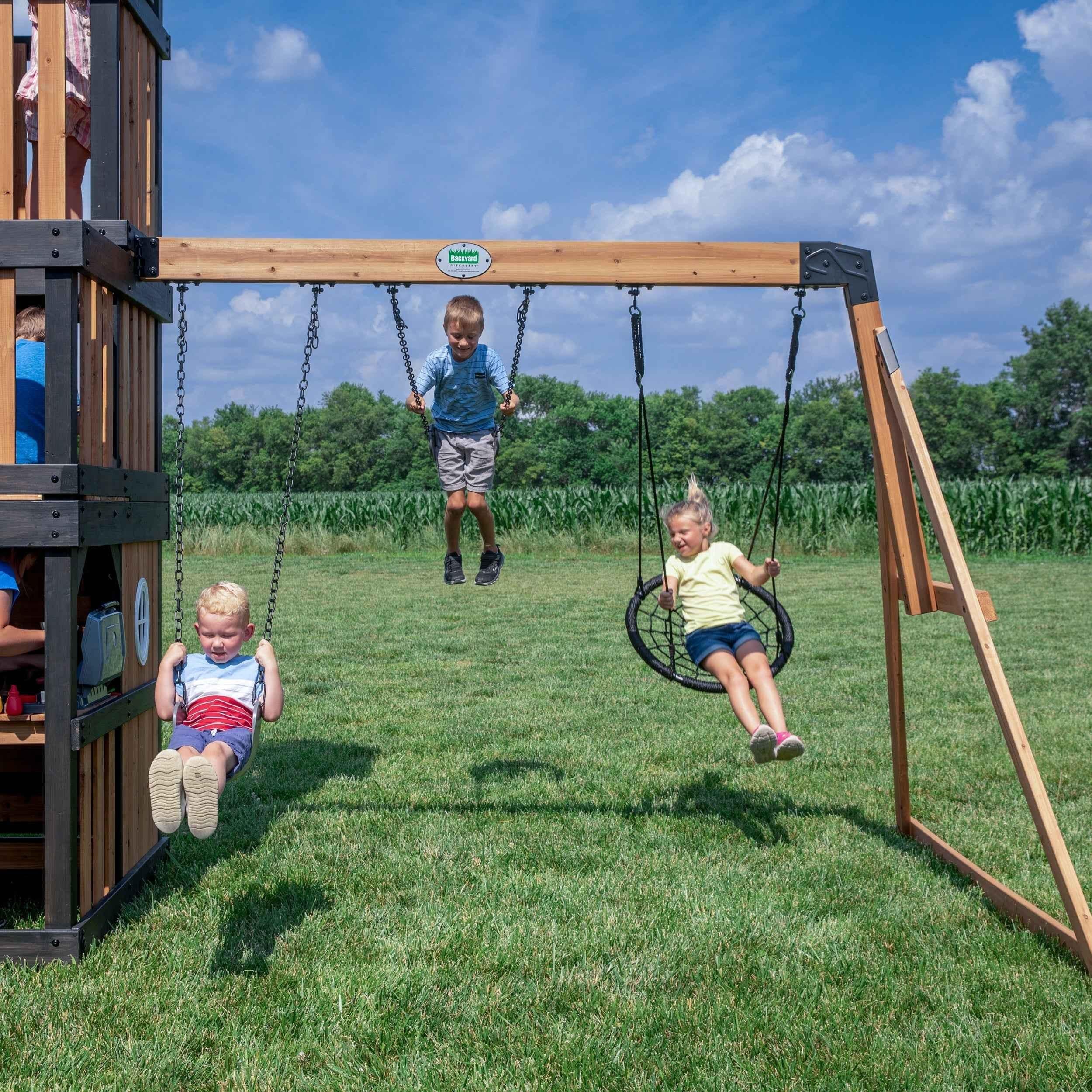 Backyard Discovery Mystic Tower Swing Set.